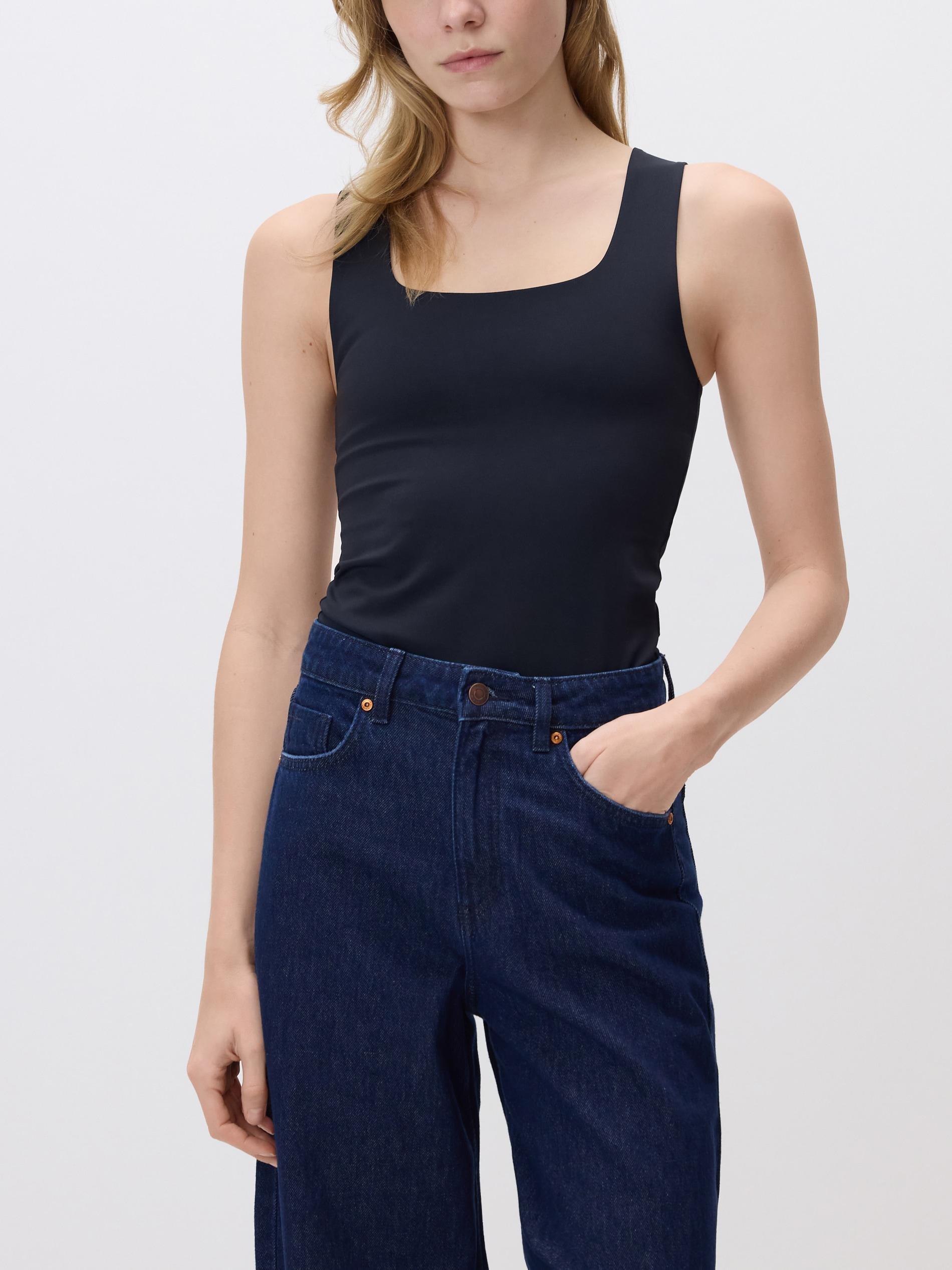 Black Plain Top, Black, medium