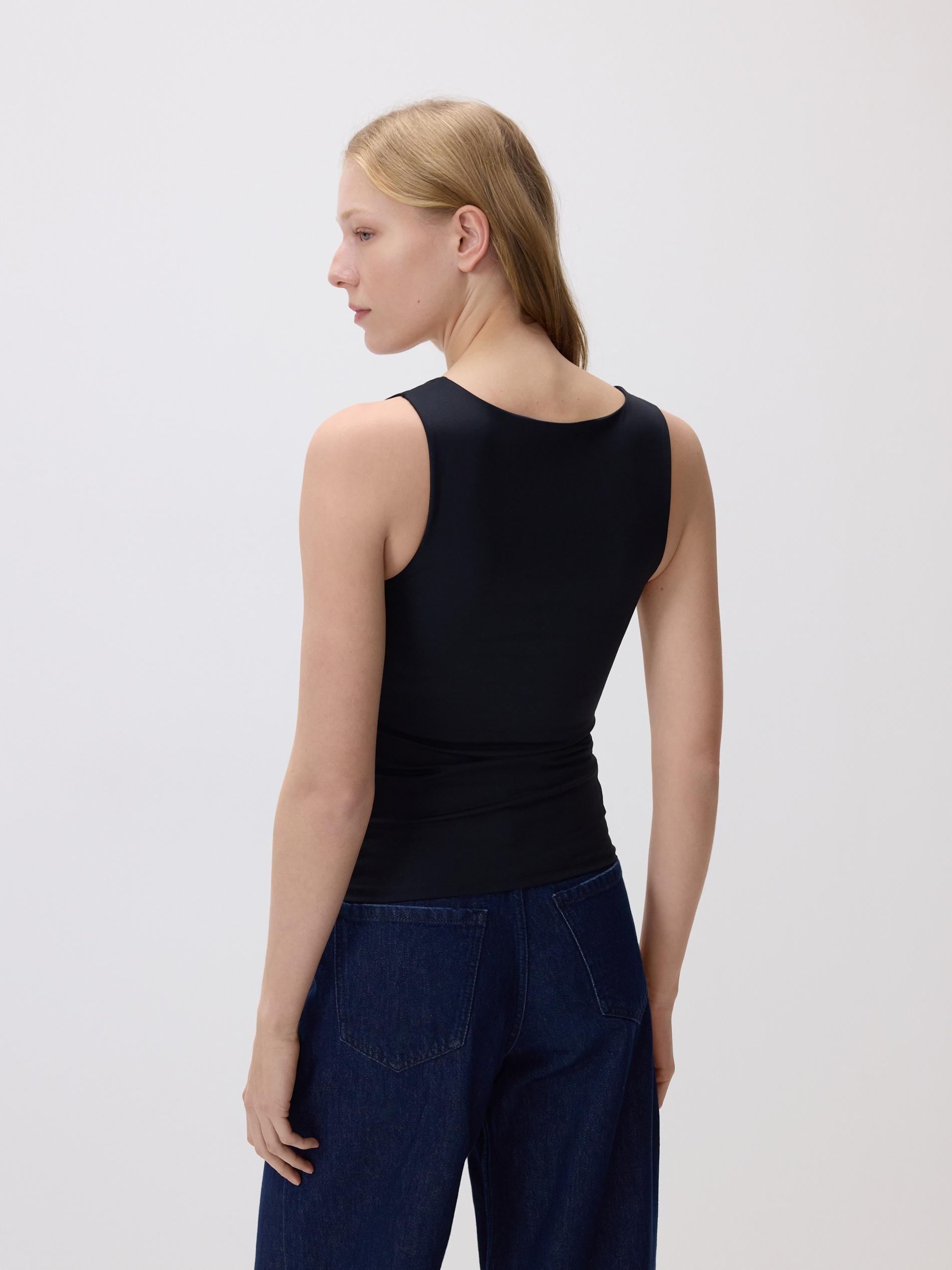 Black Plain Top, Black, medium
