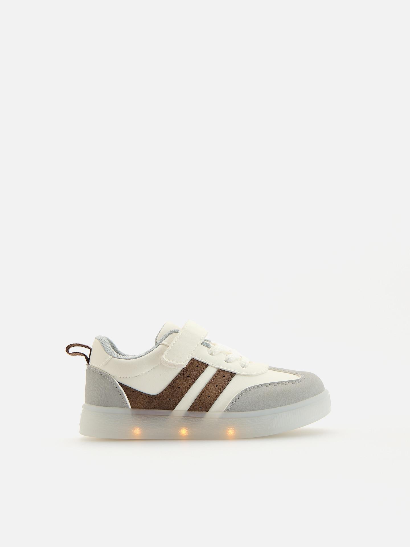 Cream Trainers With Light-Up Sole, Ivory, large image number 0