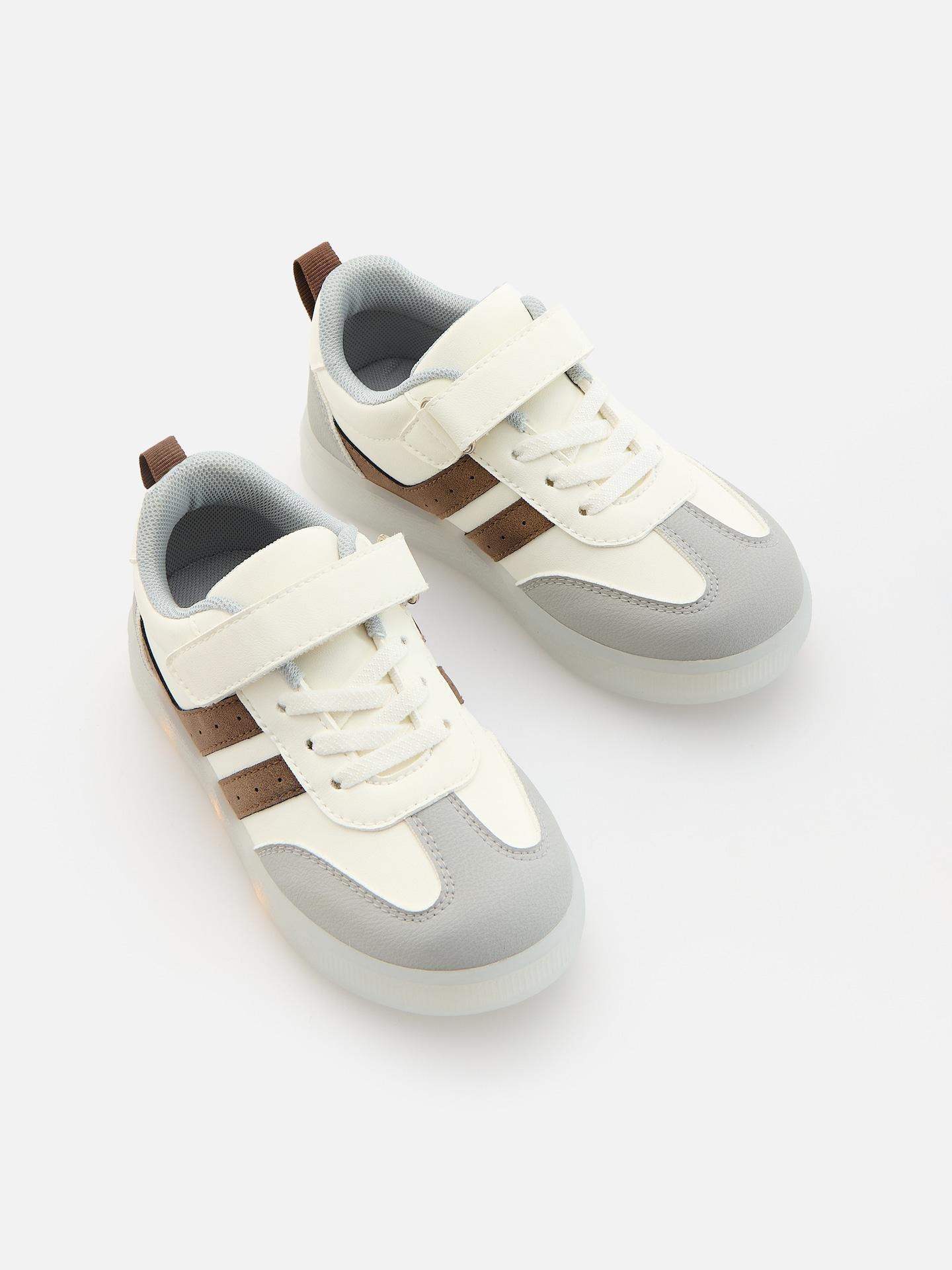 Cream Trainers With Light-Up Sole, Ivory, large image number 1