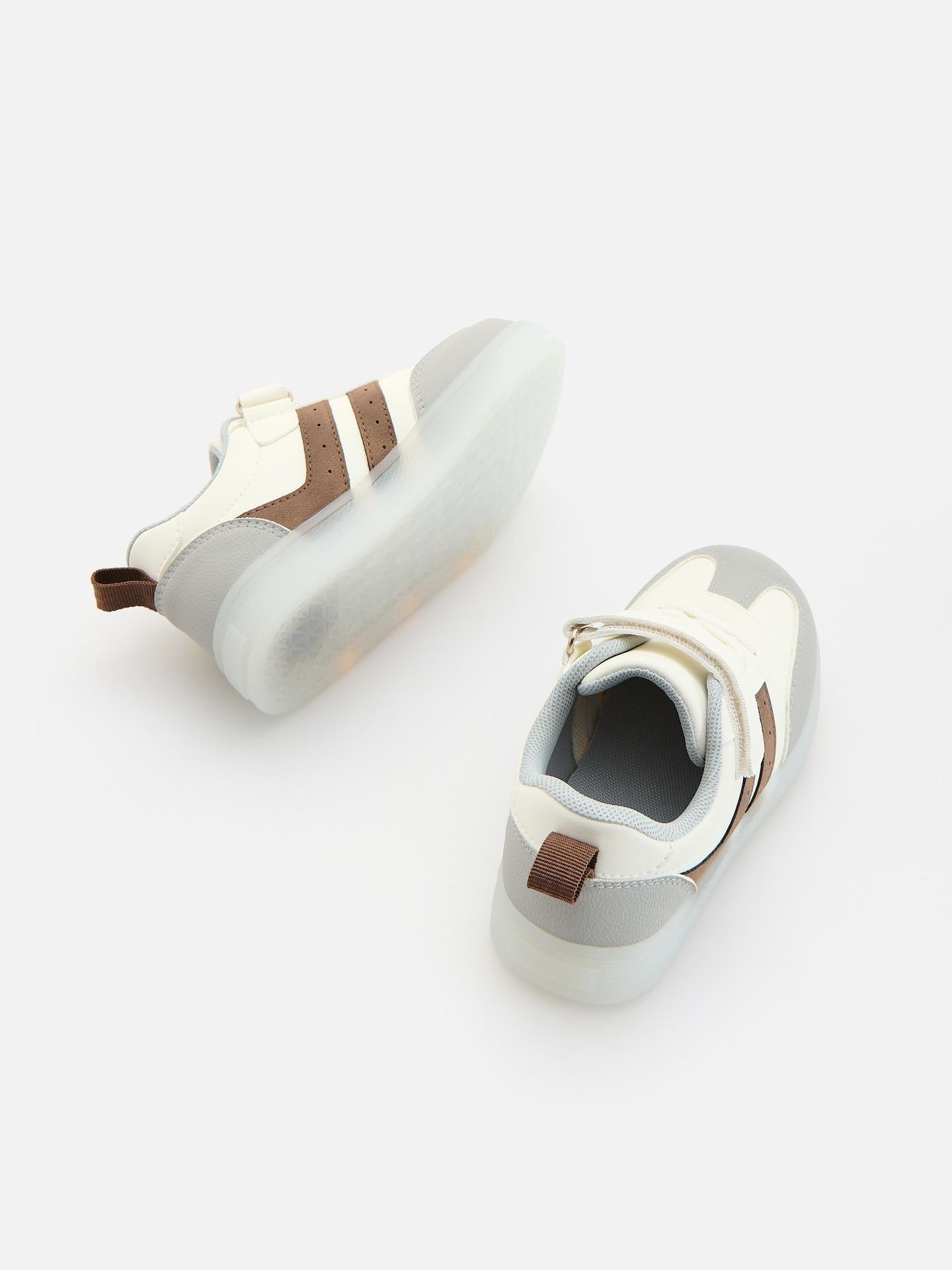 Cream Trainers With Light-Up Sole, Ivory, large image number 2