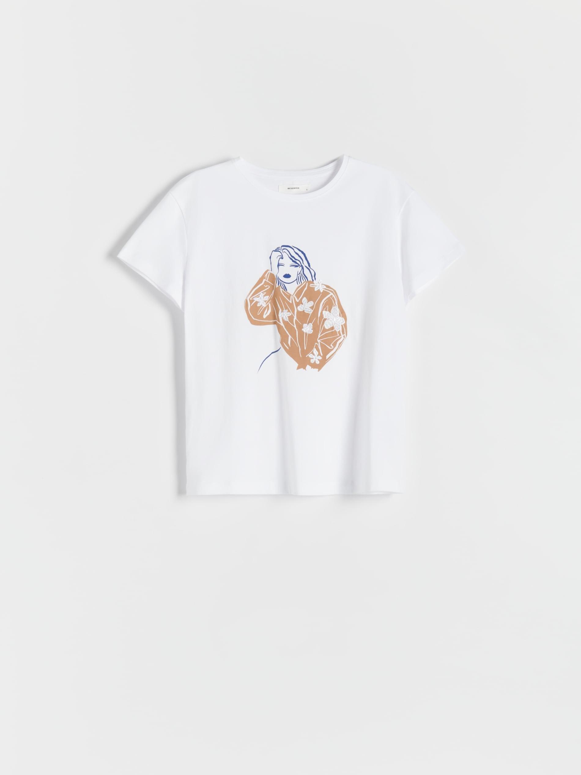 White Embroidered T-Shirt, , large image number 2