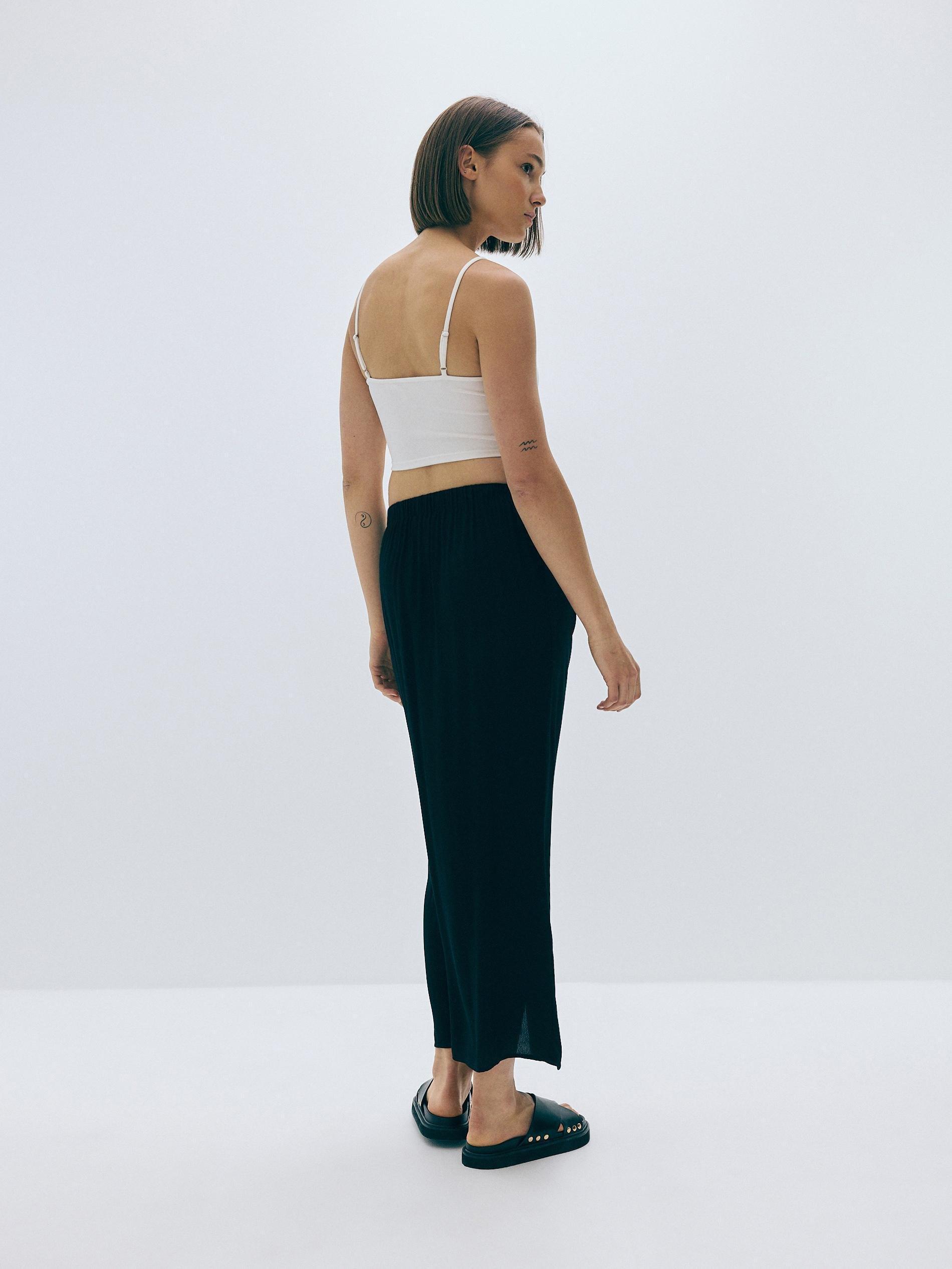 Black Maxi Skirt With Ruffle Hem, , large image number 4