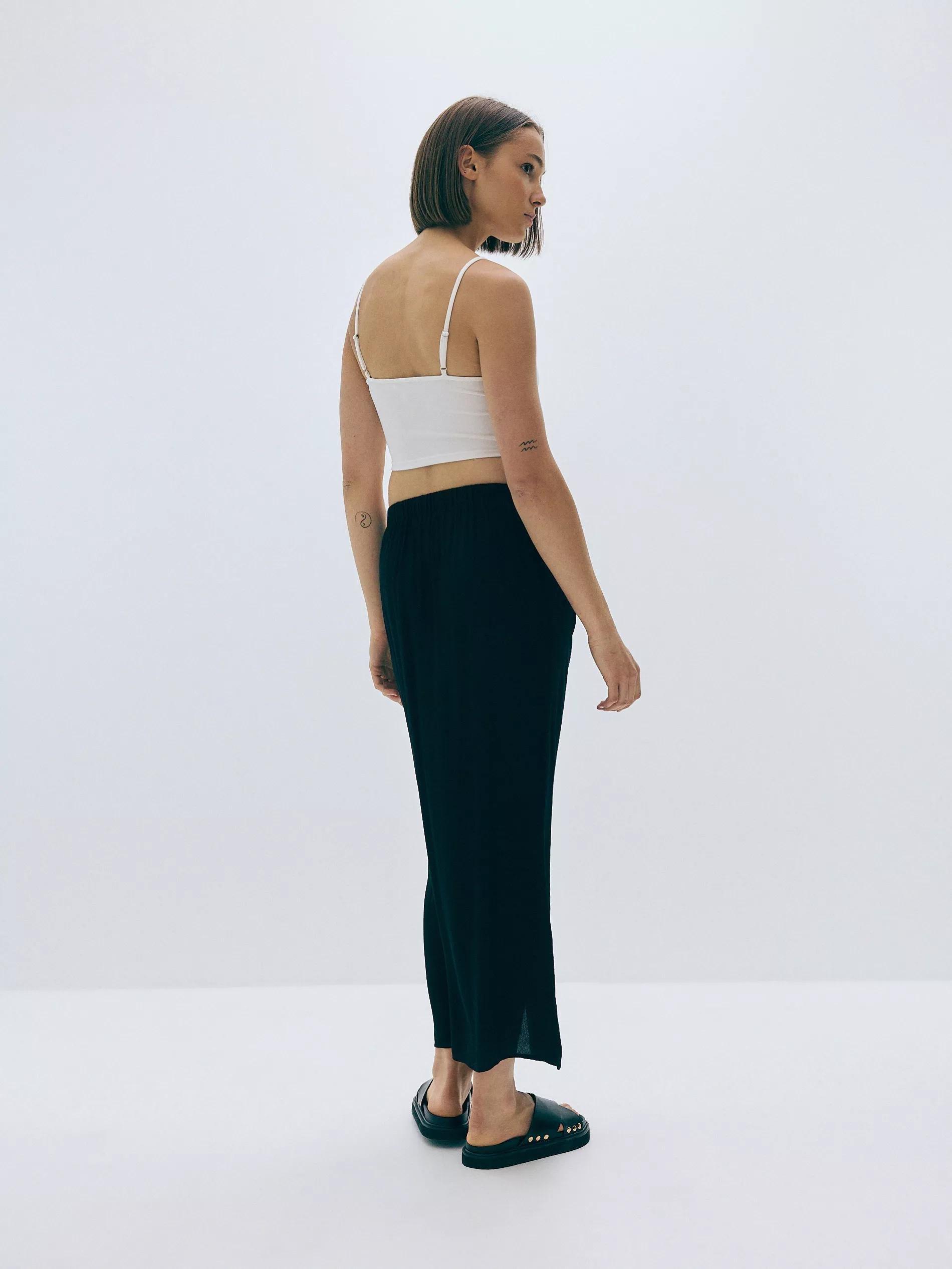 Black Maxi Skirt With Ruffle Hem, , large image number 9