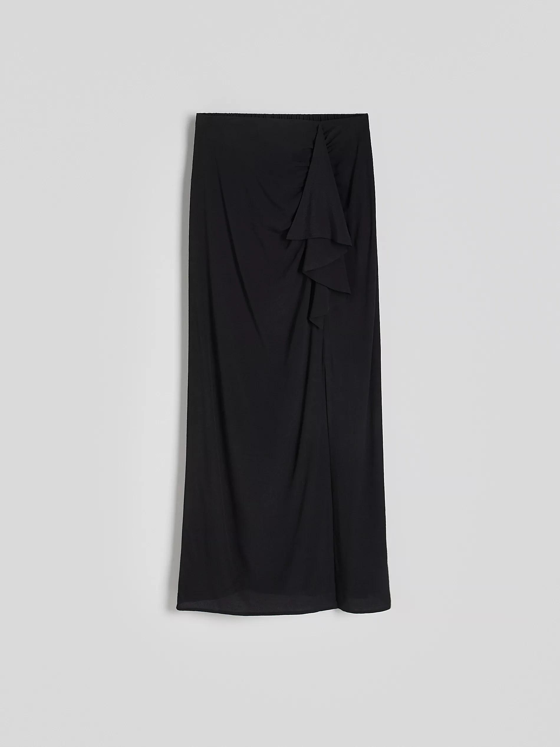 Black Maxi Skirt With Ruffle Hem, , large image number 11