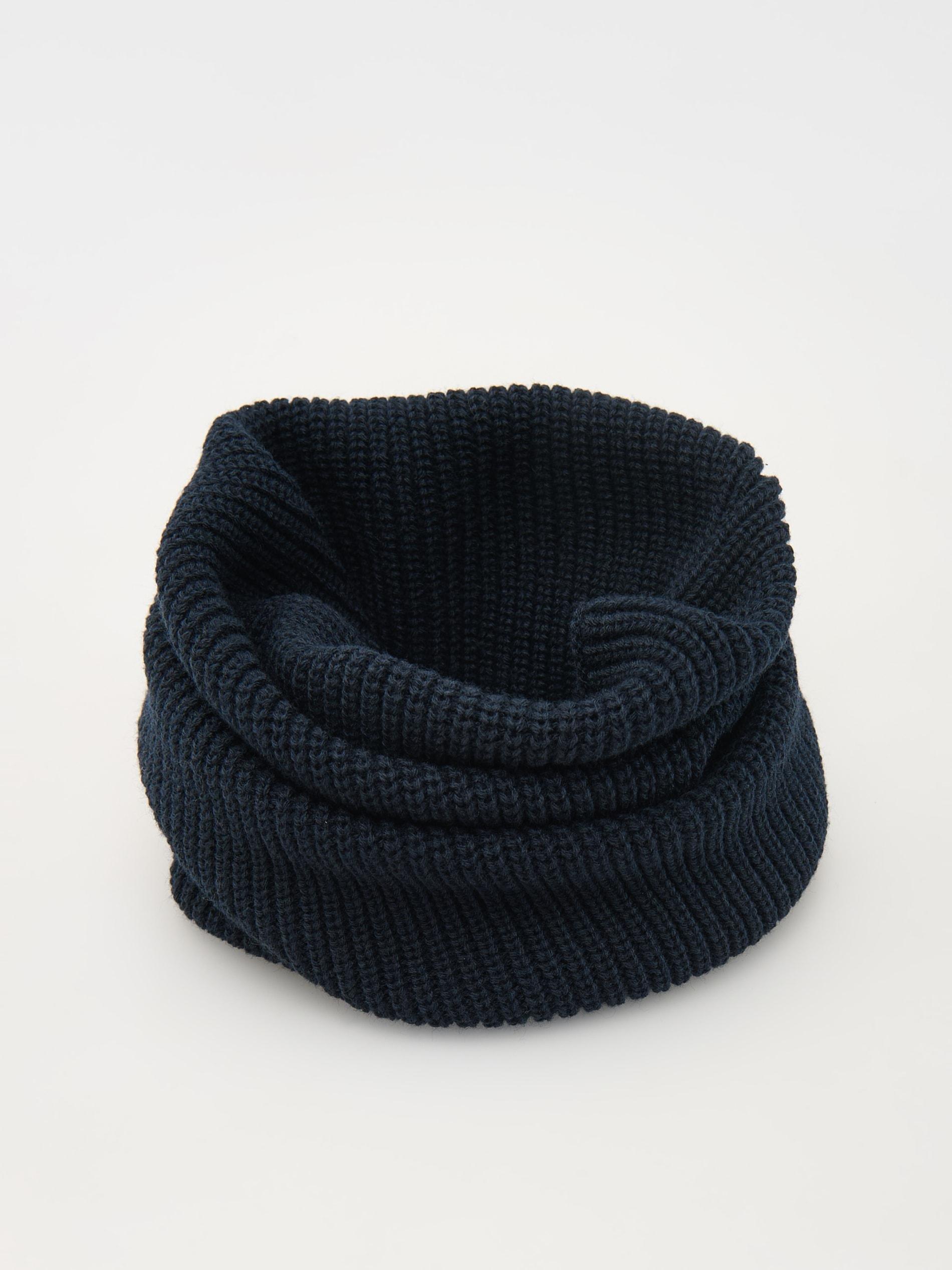 Blue Simple Tube Scarf, Navy, large image number 1