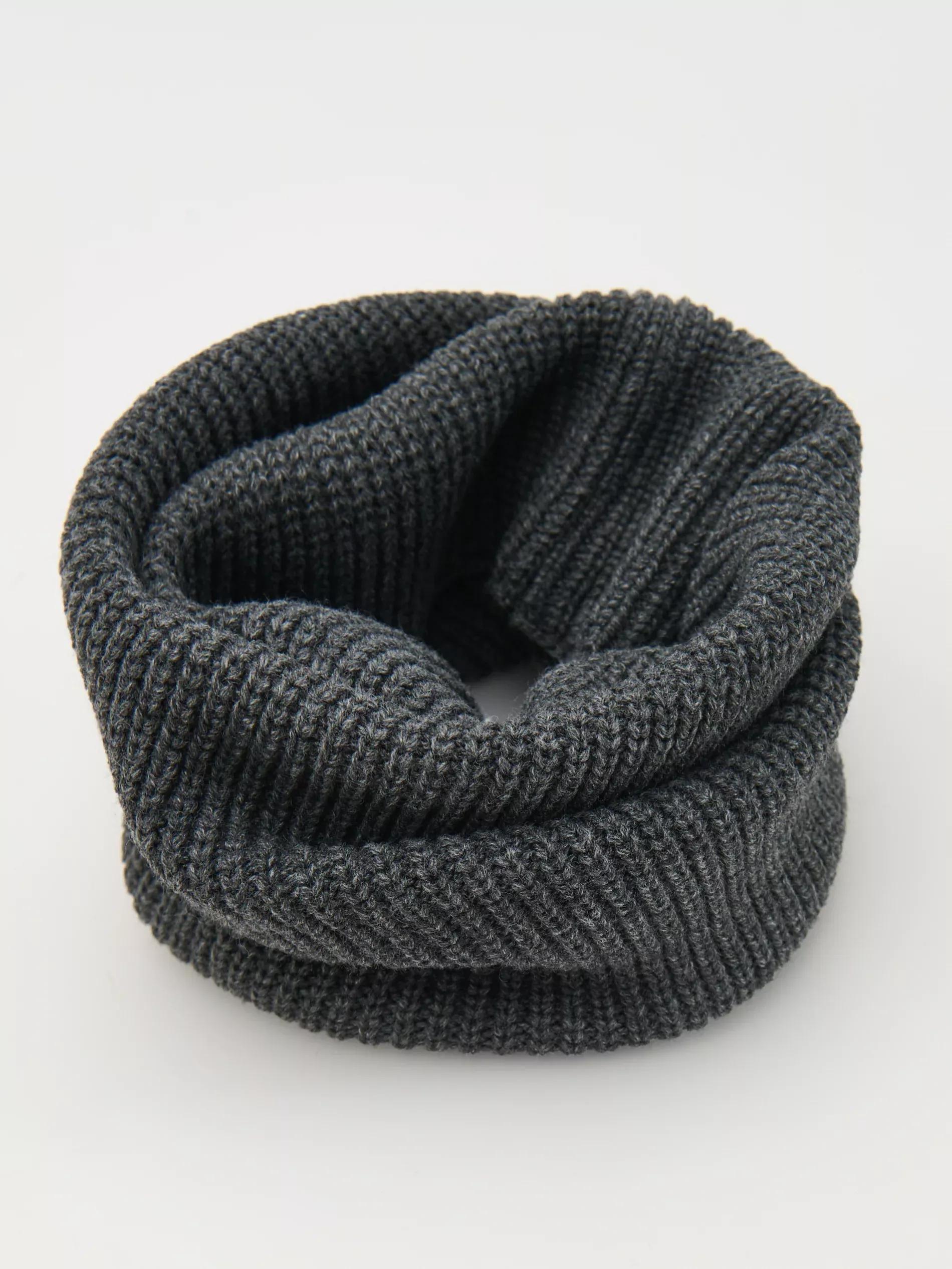 Grey Simple Tube Scarf, Grey, large image number 0