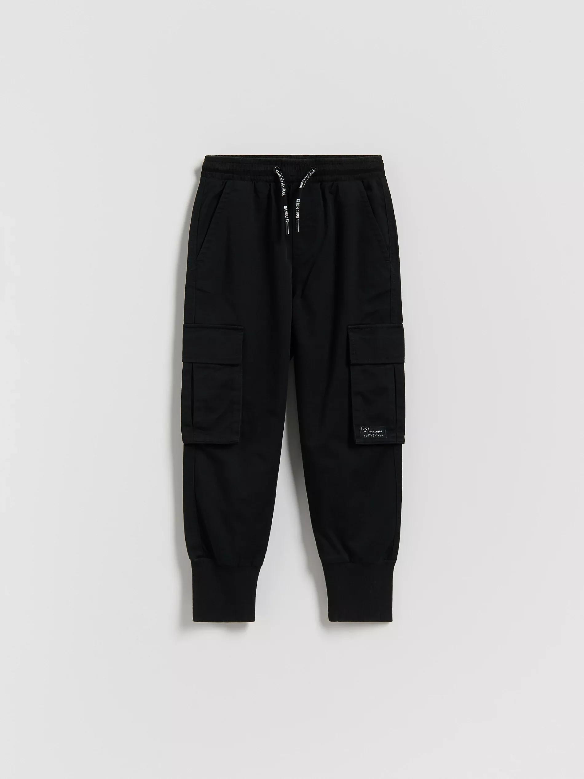 Black Cargo Joggers, Black, large image number 0