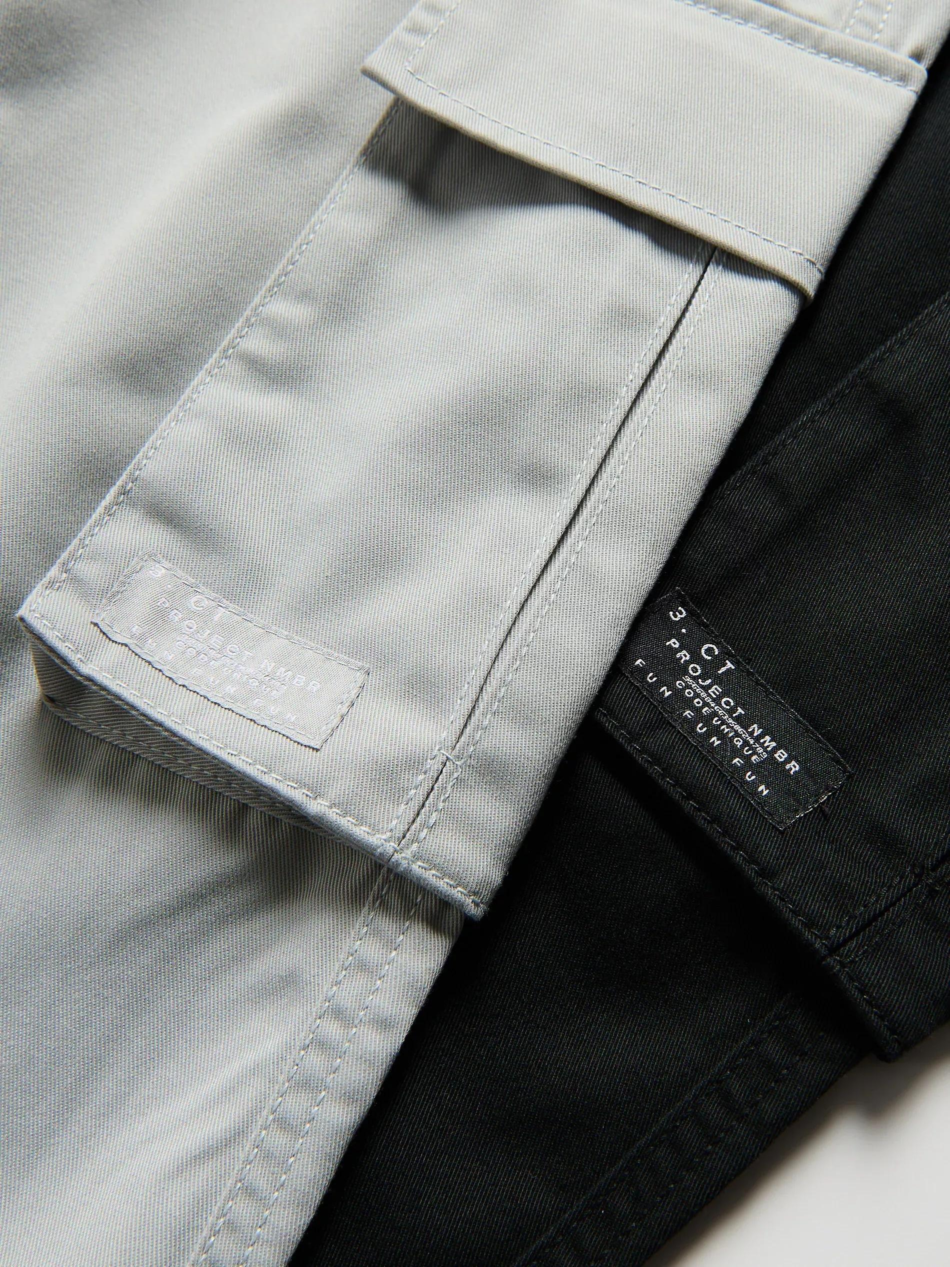 Black Cargo Joggers, Black, large image number 1