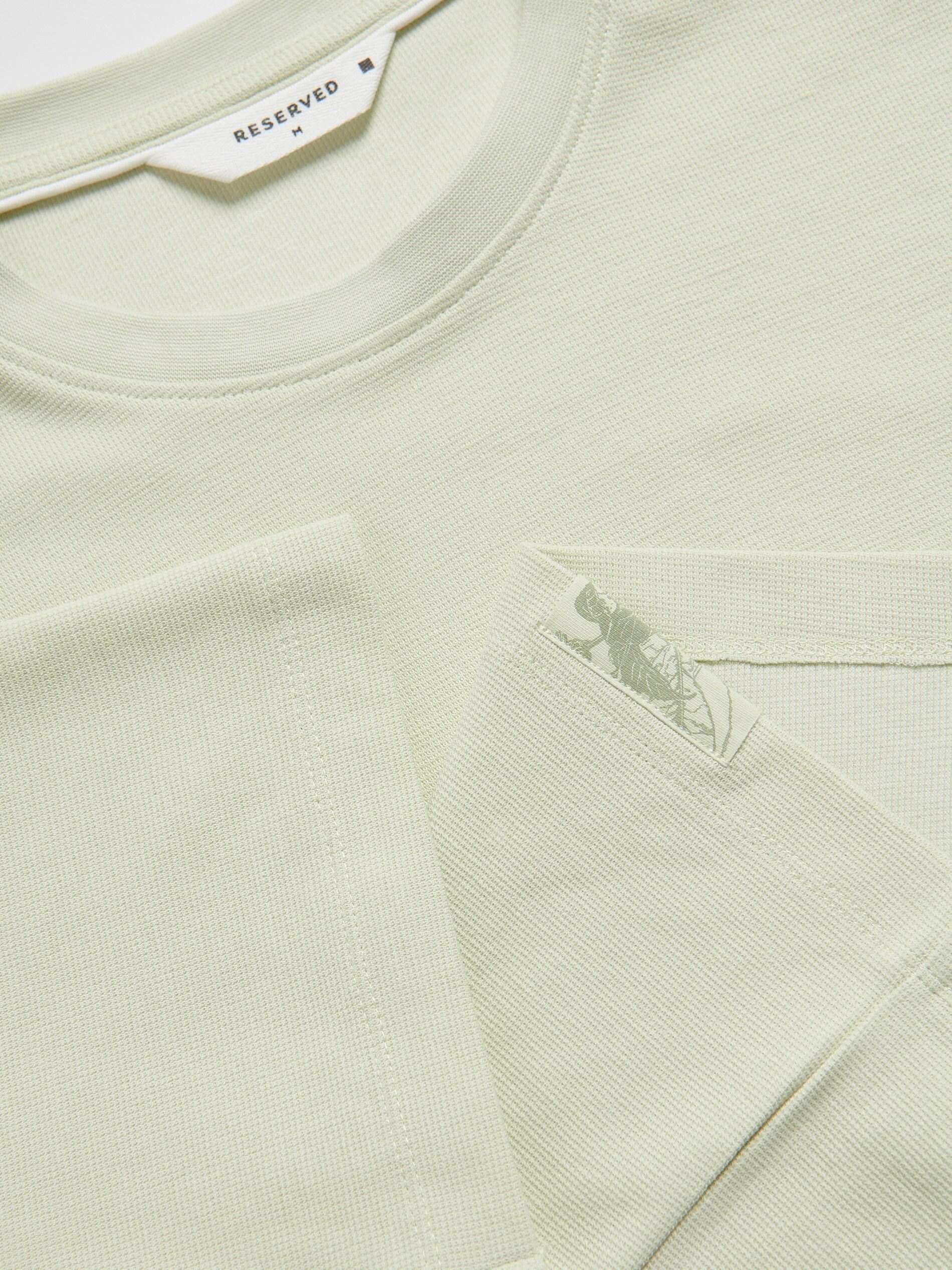 Green Regular Fit Structural Fabric T-Shirt, Green, large image number 5