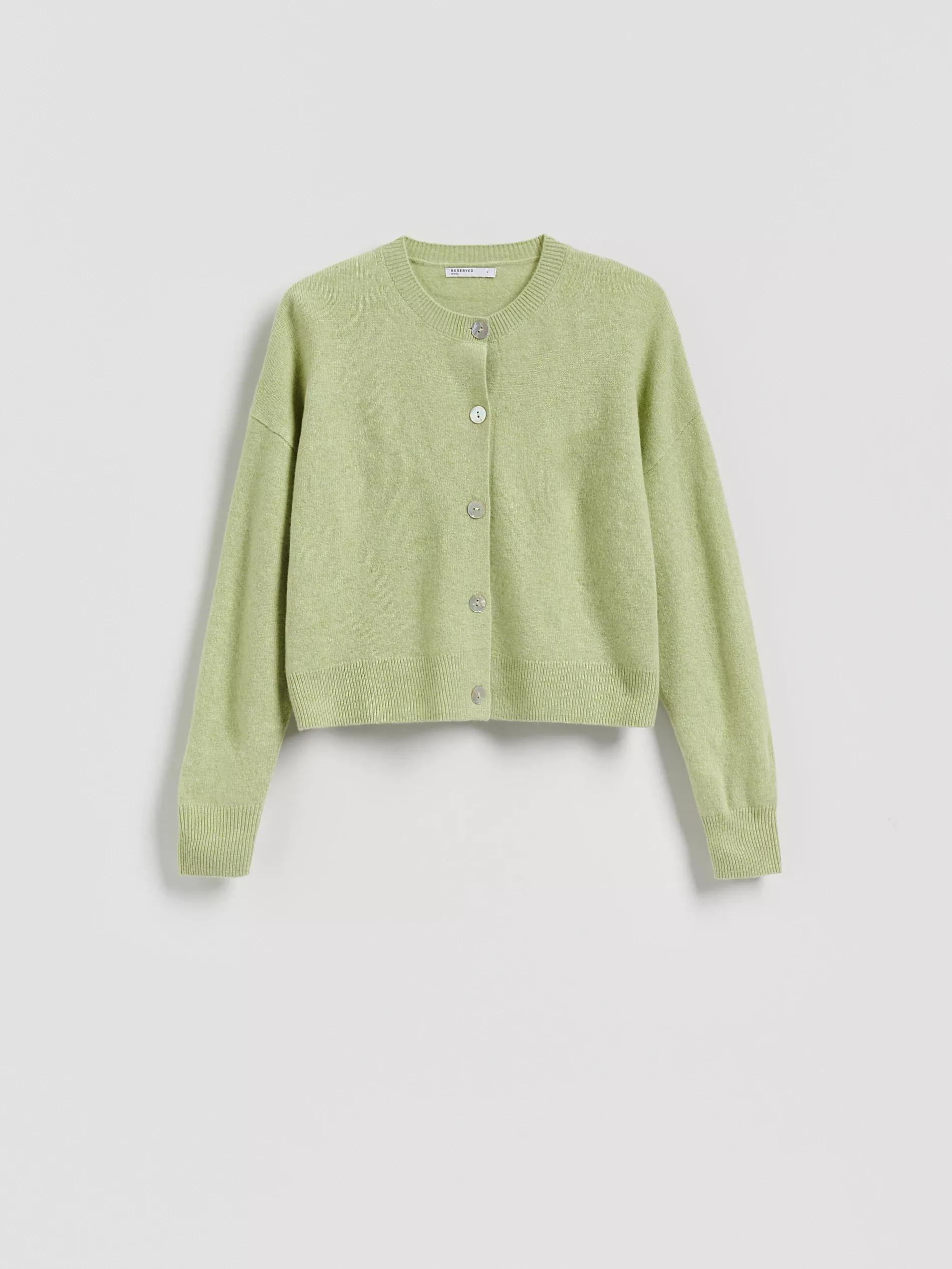 Green Wool Cardigan, No Colour, large image number 0