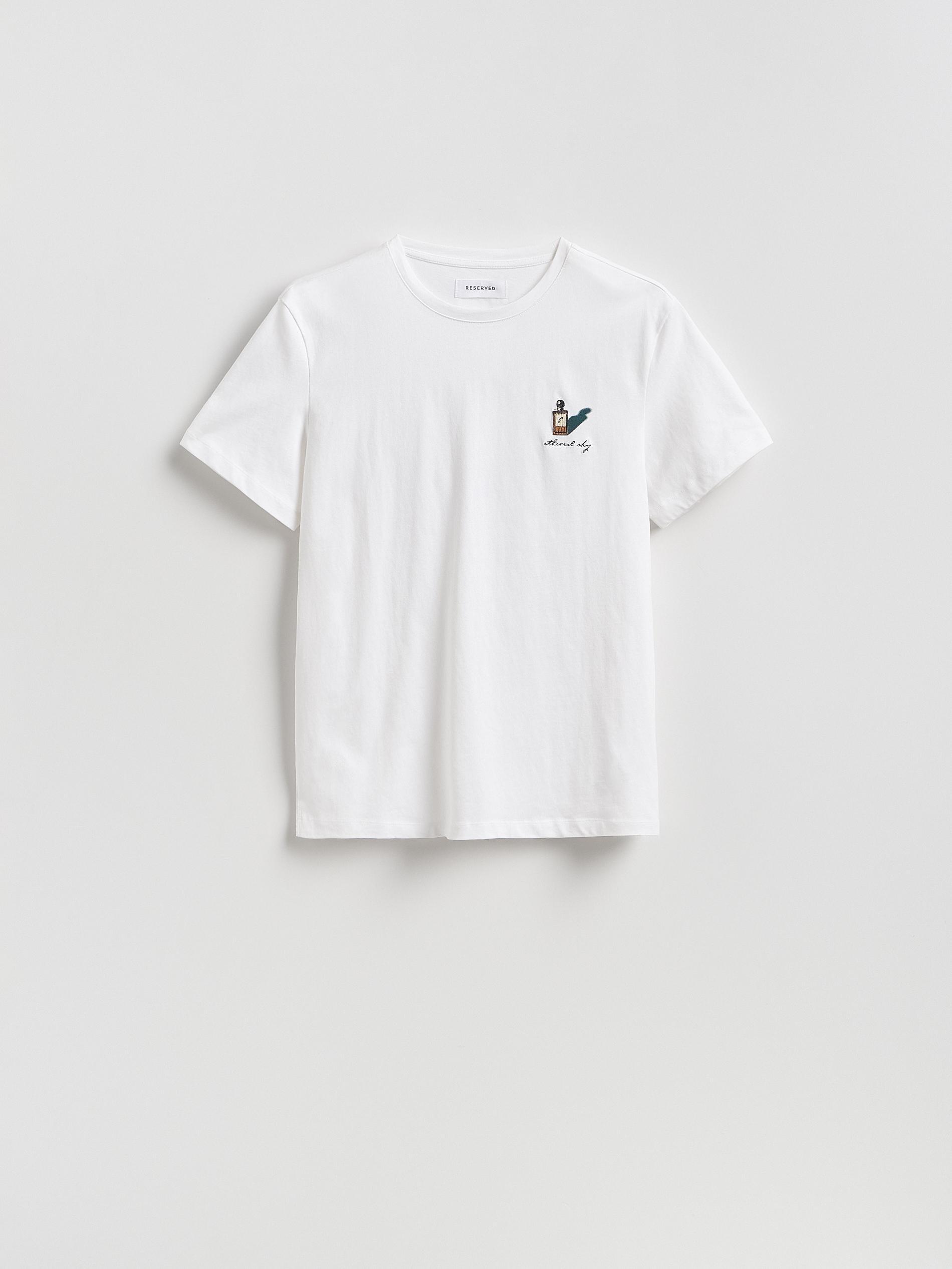 White Mercerised Organic Cotton Regular Fit T-Shirt, White, medium