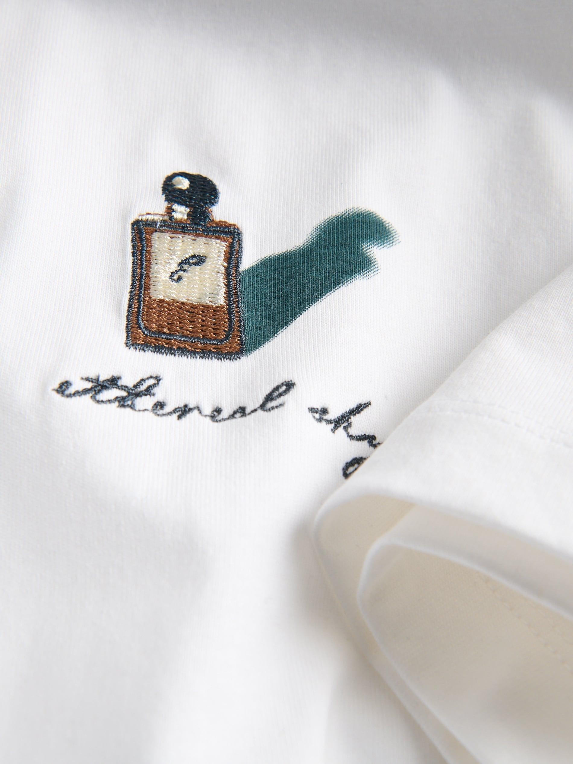 White Mercerised Organic Cotton Regular Fit T-Shirt, White, large image number 1