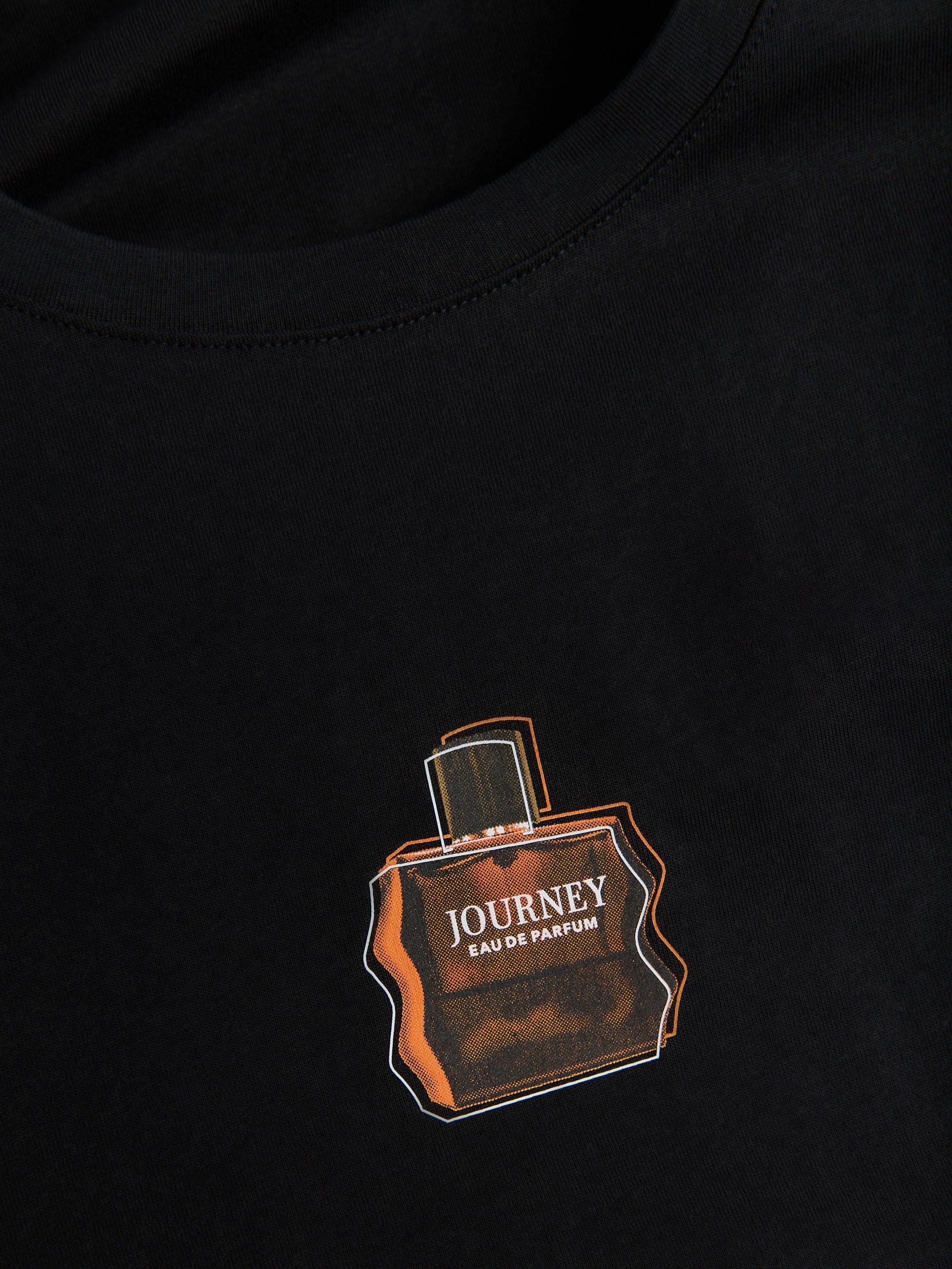 Regular fit mercerized cotton T-shirt, Black, medium