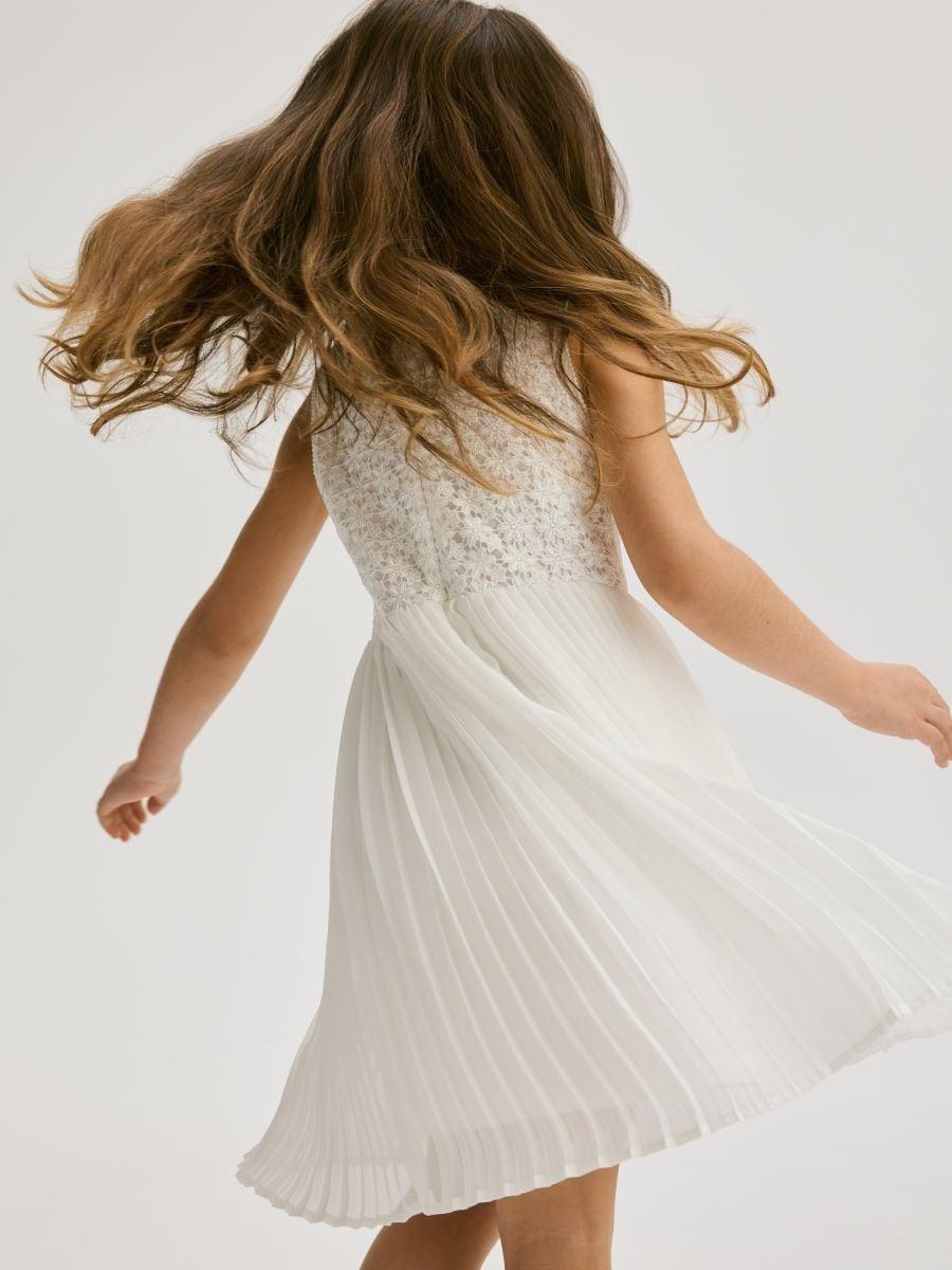 White Dress With Lace Appliqu� On Top, , large image number 1