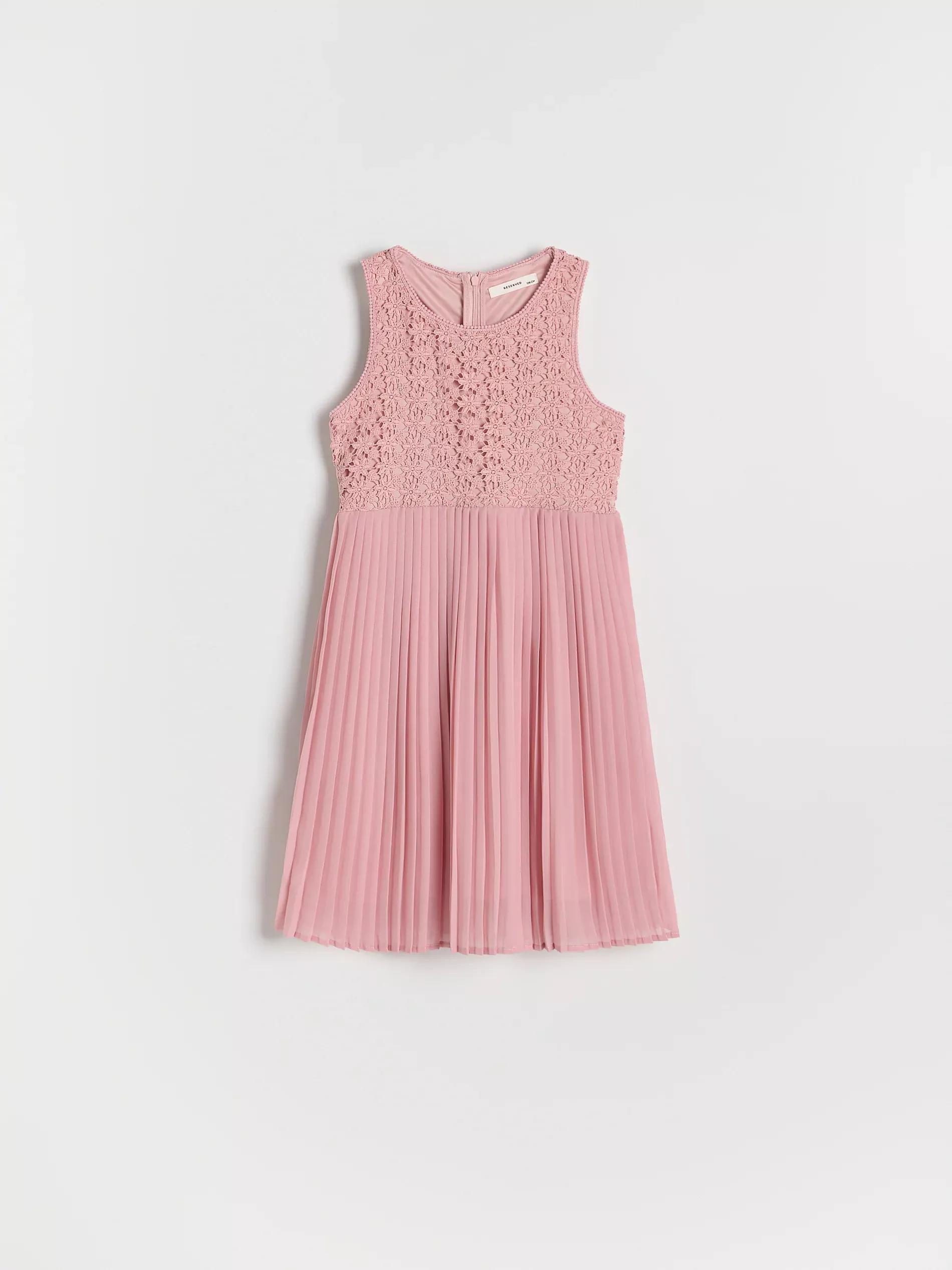 PINK Dress with lace top, Pink, large image number 0