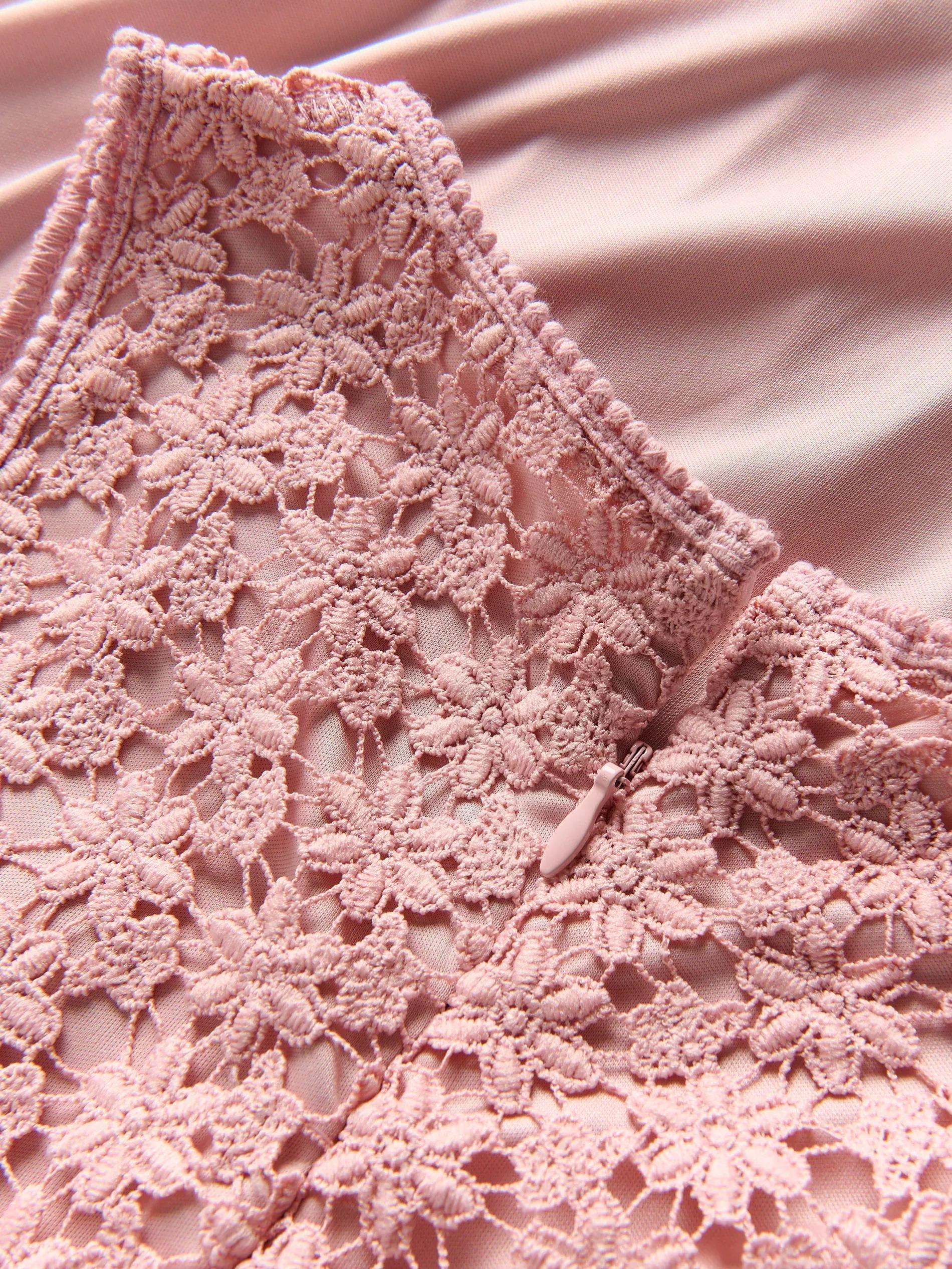 PINK Dress with lace top, Pink, large image number 2
