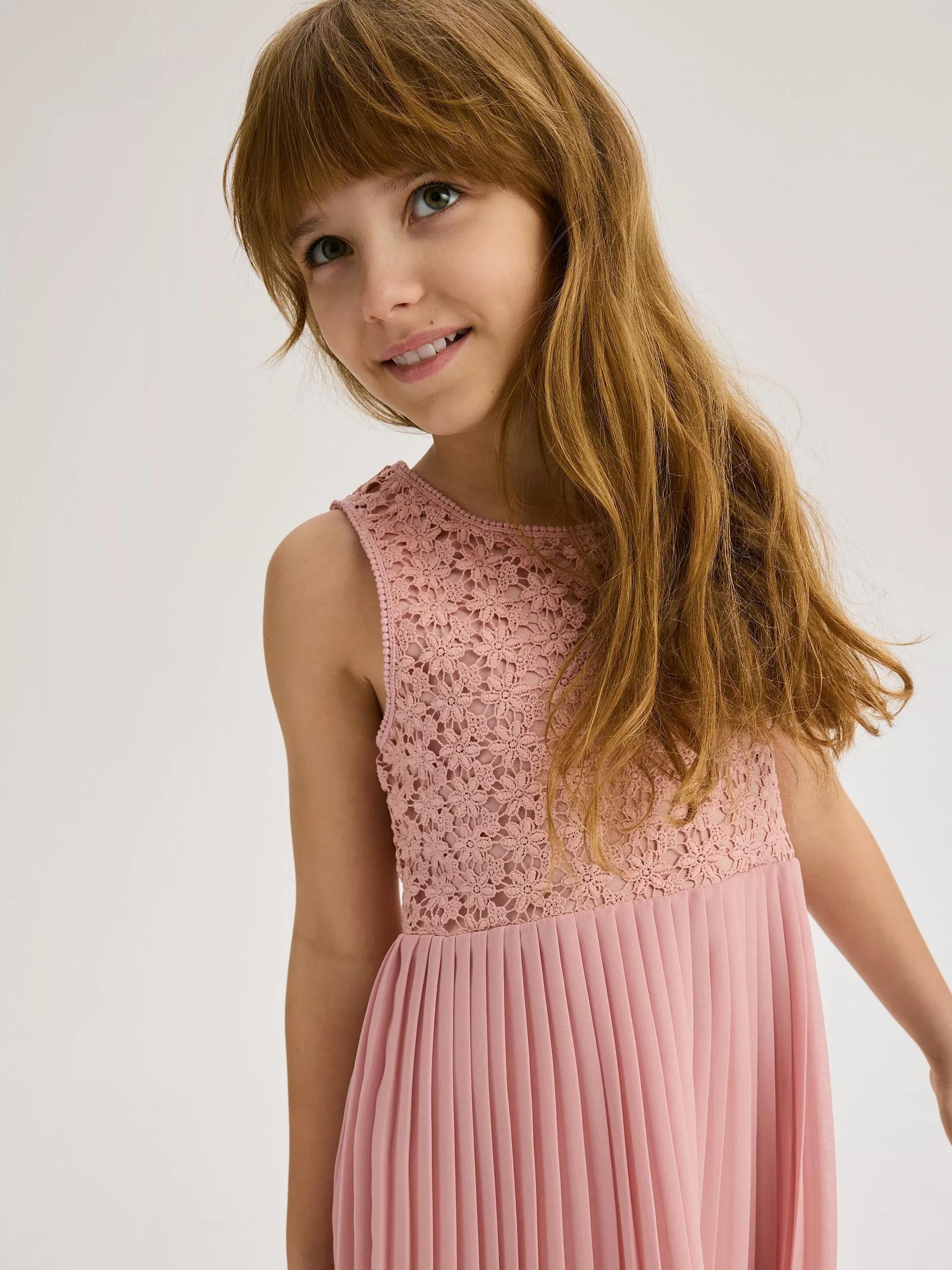 PINK Dress with lace top, Pink, large image number 4
