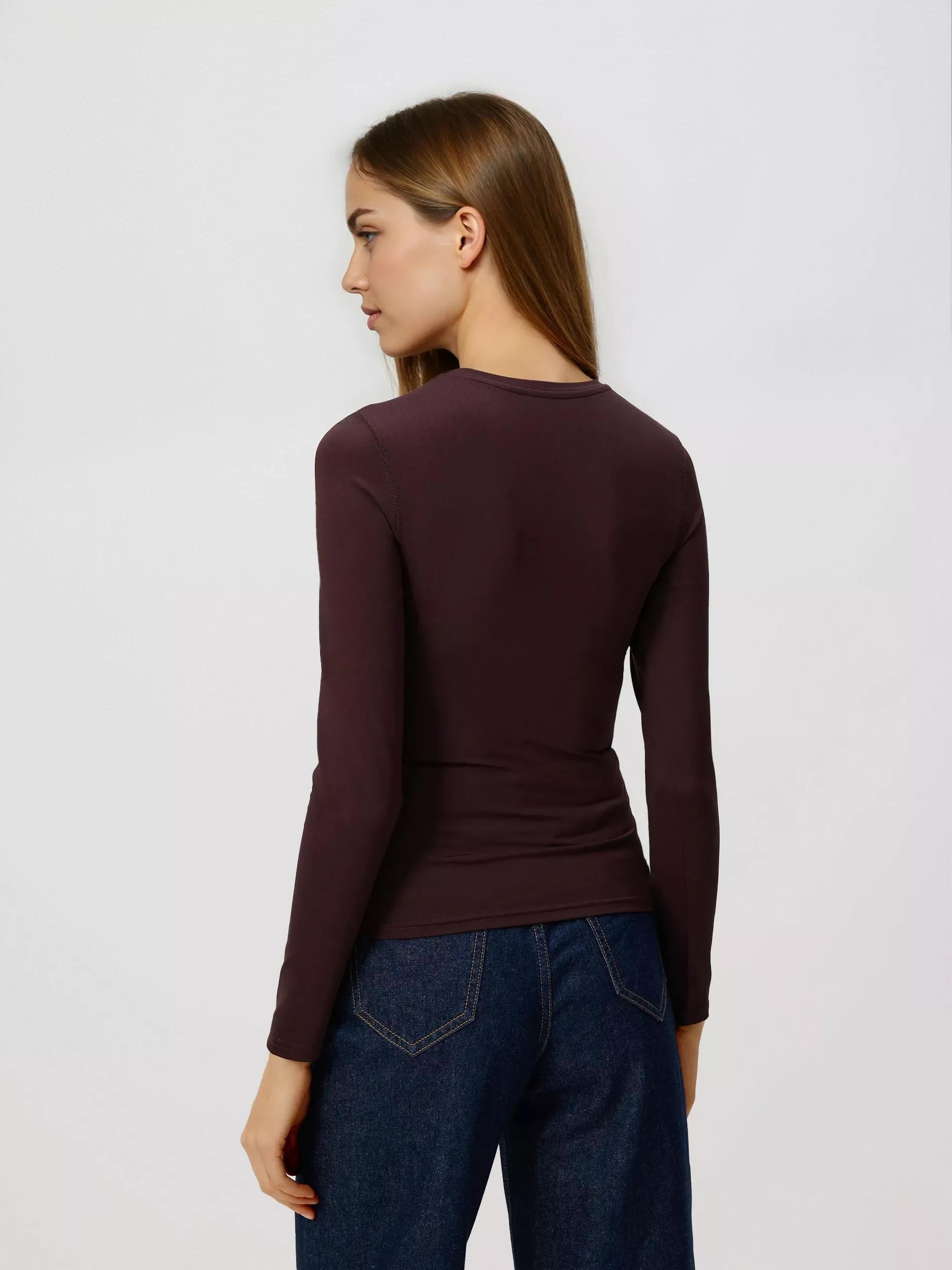 Brown Plain Longsleeve, Brown, large image number 3