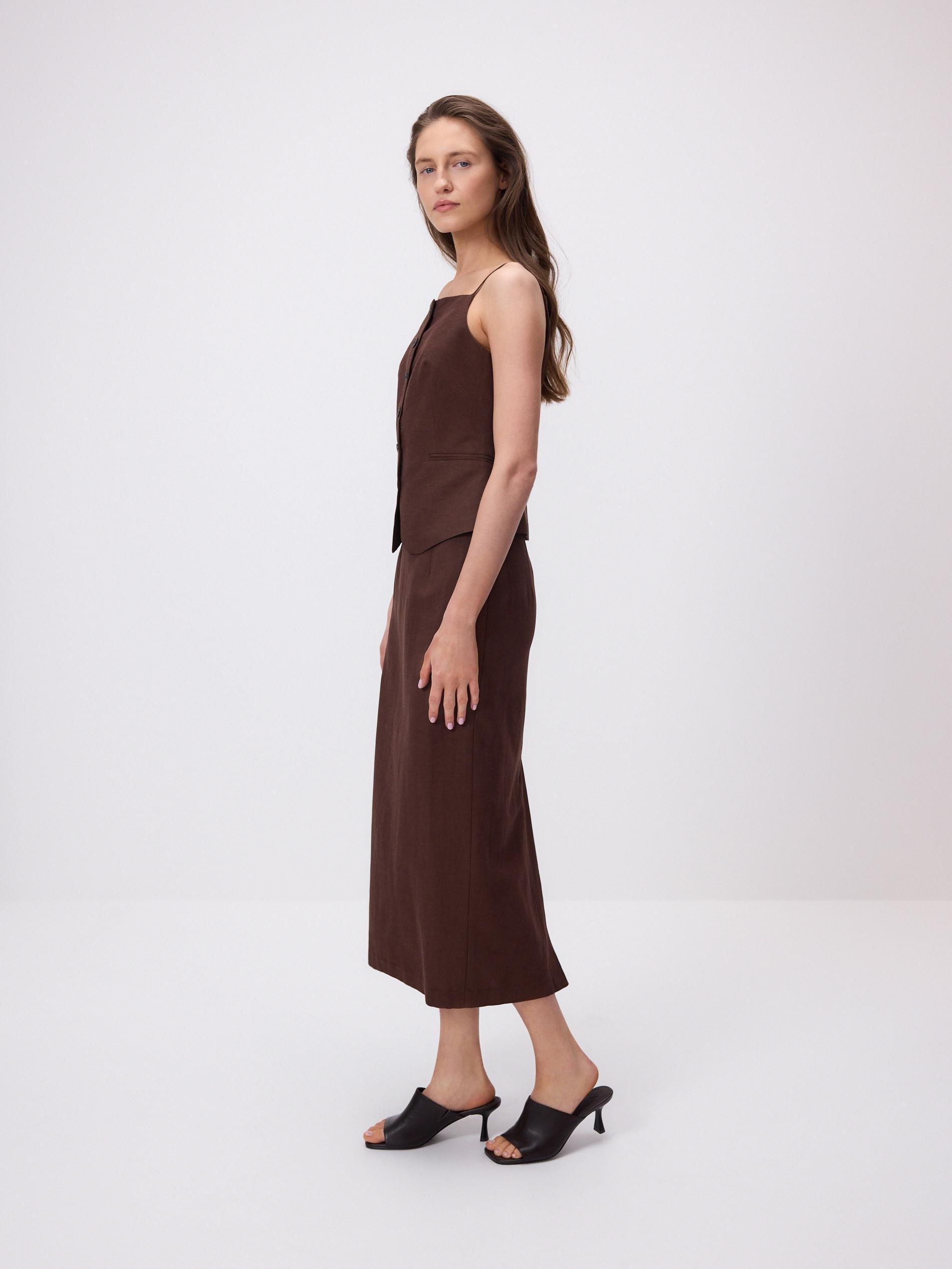 Brown Strap Vest, Brown, medium