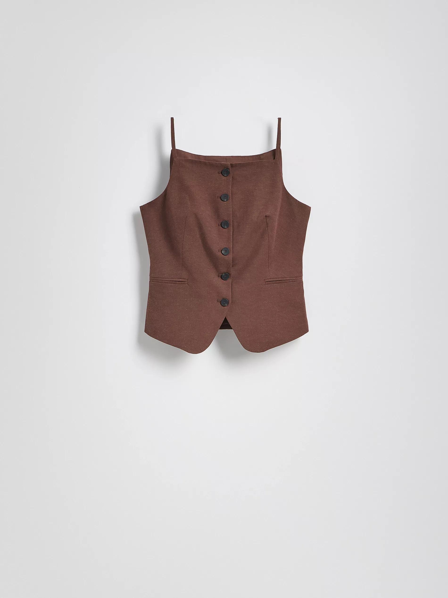 Brown Strap Vest, Brown, large image number 4