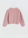 Reserved - Pink Decorative Knit Sweater, Kids Girls