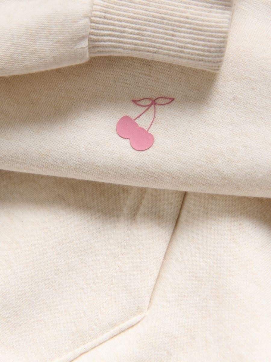 Beige Hoodie, Kids Girls, Ivory, medium