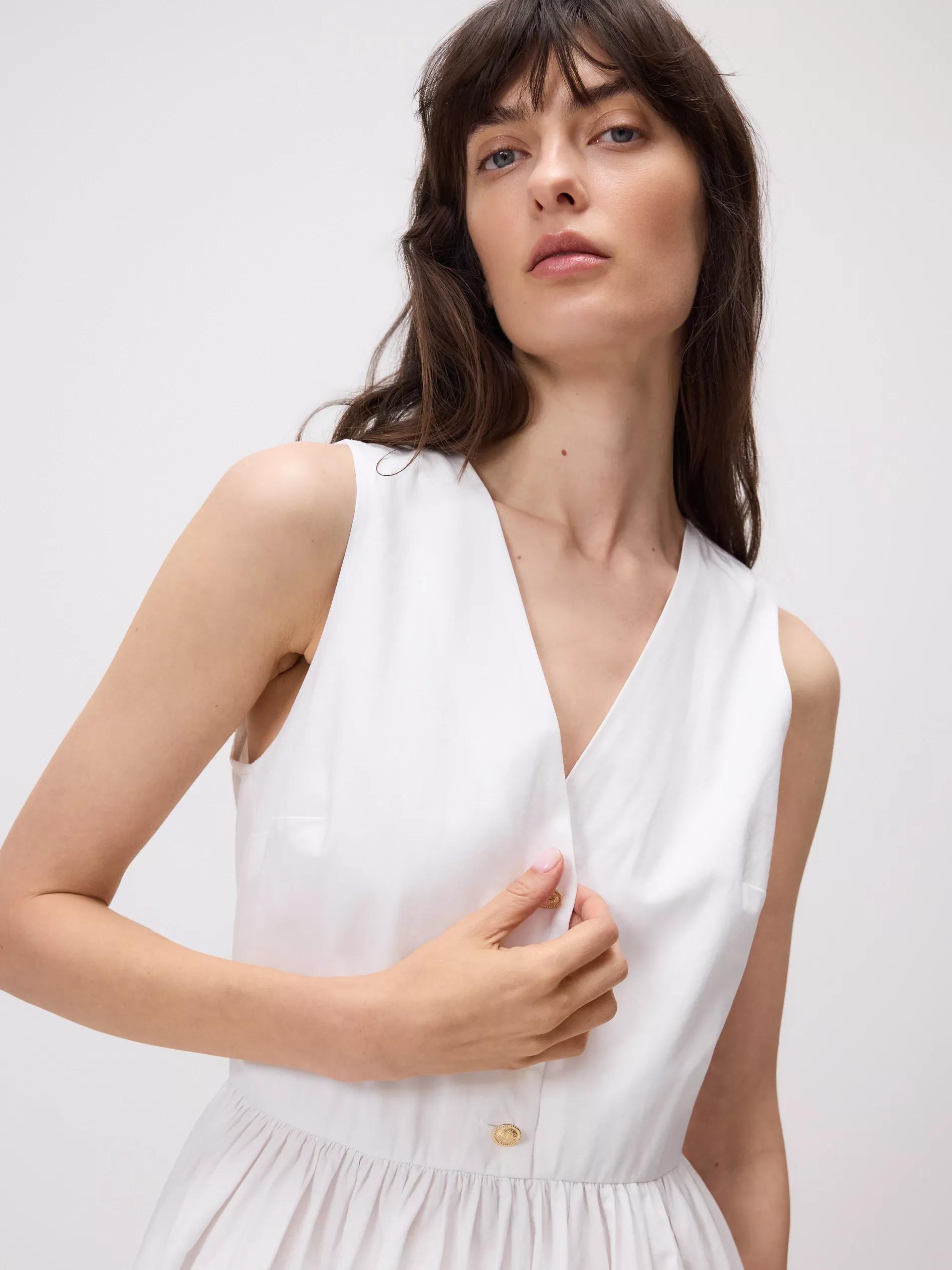 White Midi Dress, White, large image number 2