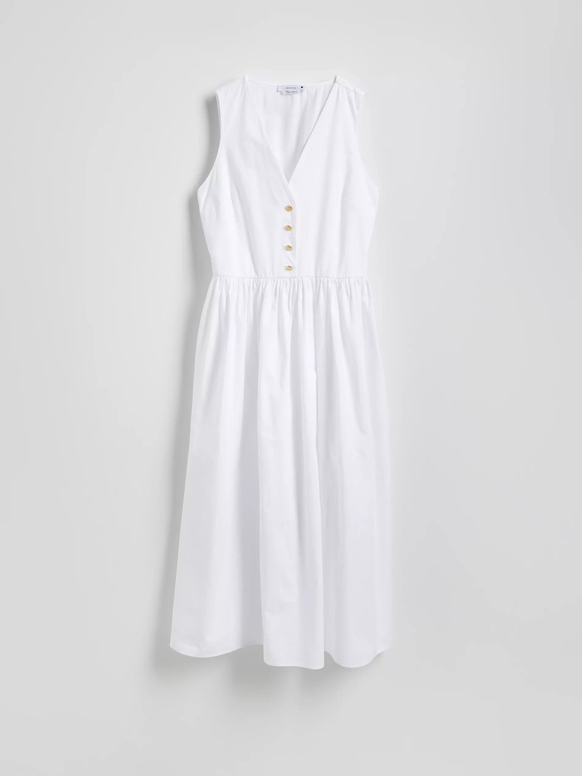 White Midi Dress, White, large image number 4