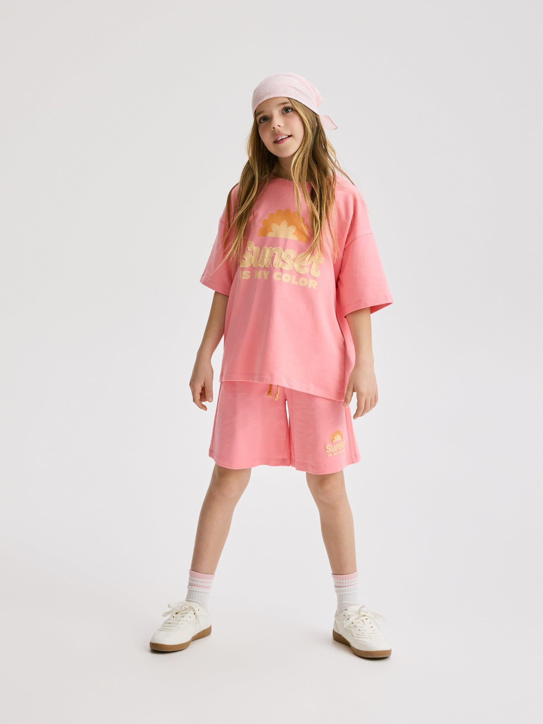Pink Cotton Set With Print, Pink, large image number 0