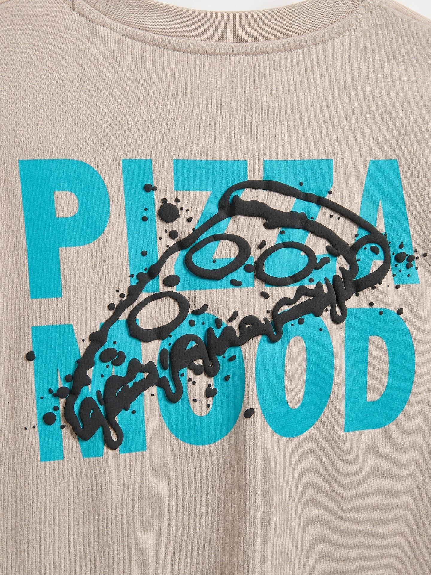 Grey Cotton T-Shirt With Print, Light grey, large image number 1