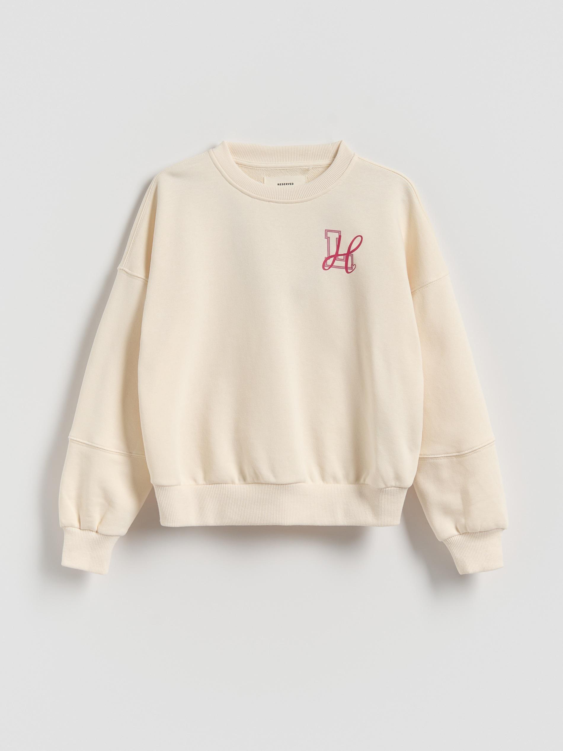 CREAM Sweatshirt with fine print, Ivory, medium