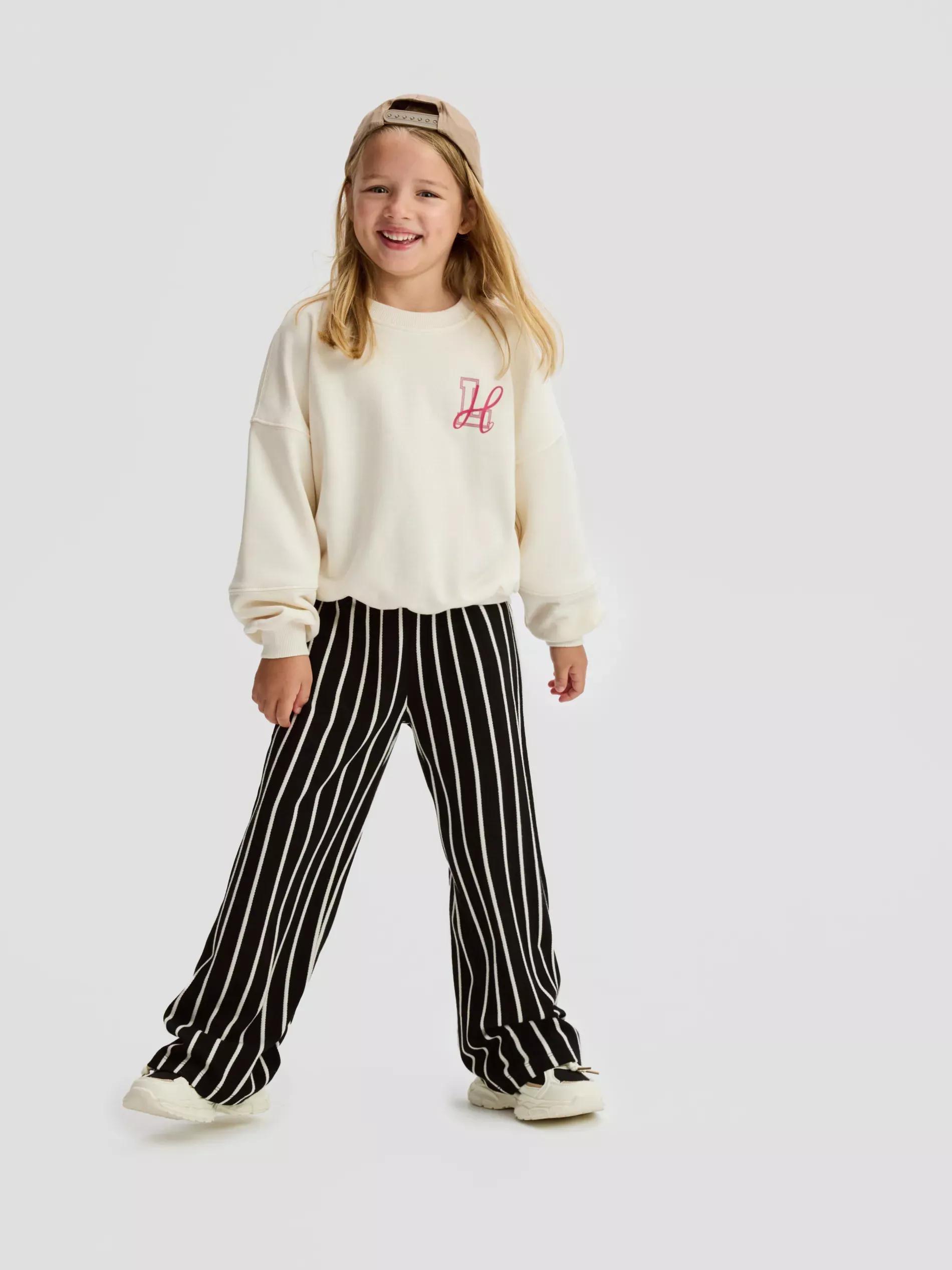 CREAM Sweatshirt with fine print, Ivory, medium