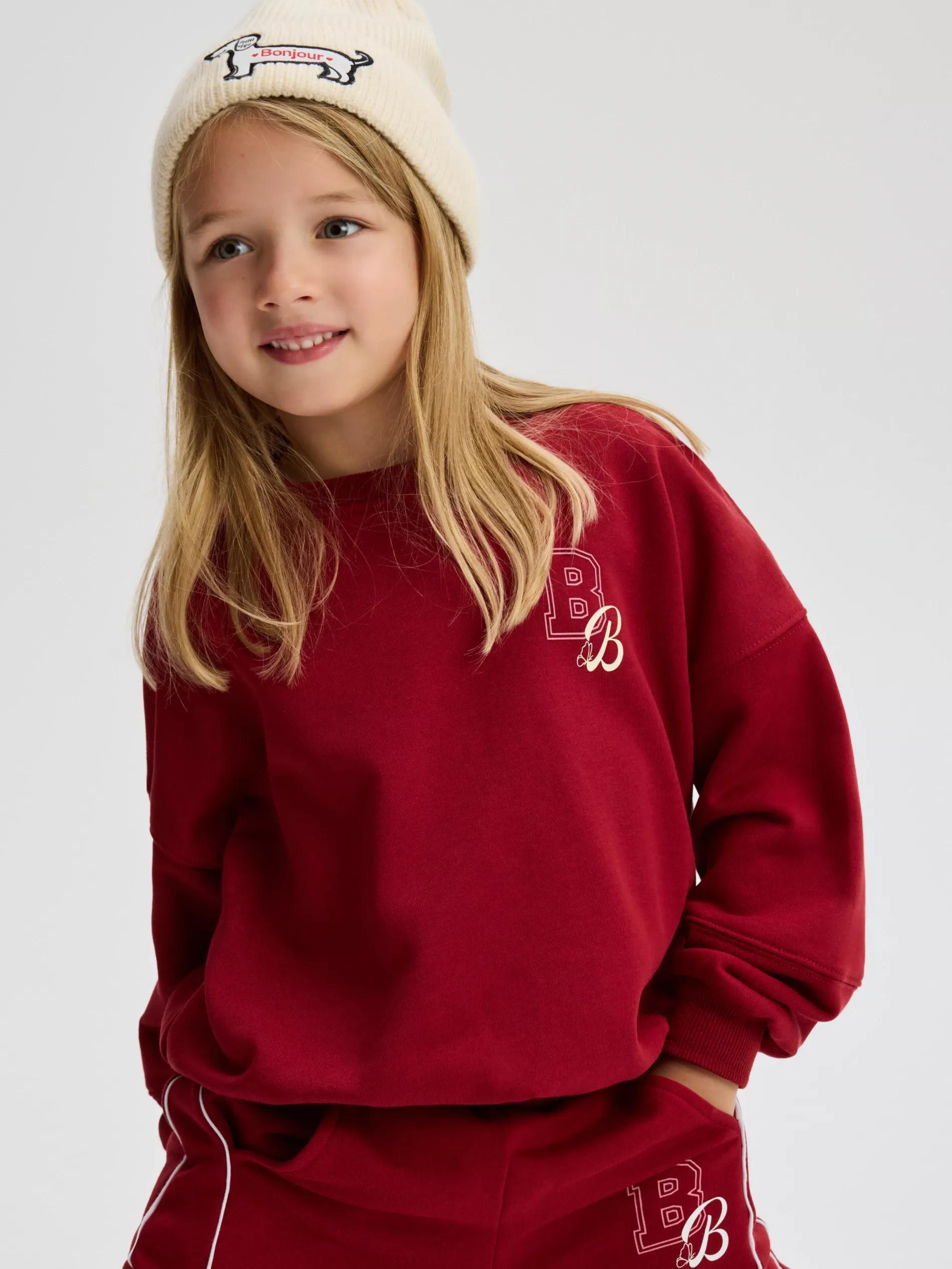 MAROON Sweatshirt with fine print, Burgundy, large image number 2