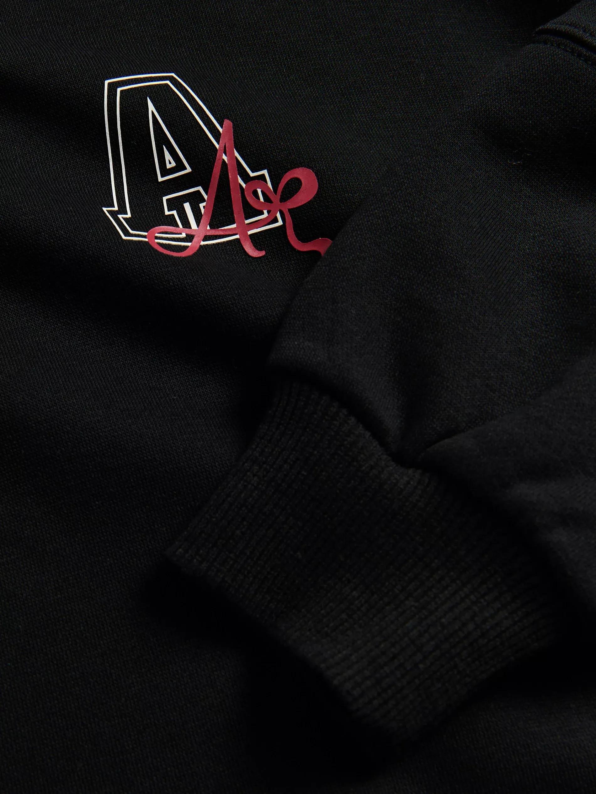 BLACK Sweatshirt with fine print, Black, large image number 1
