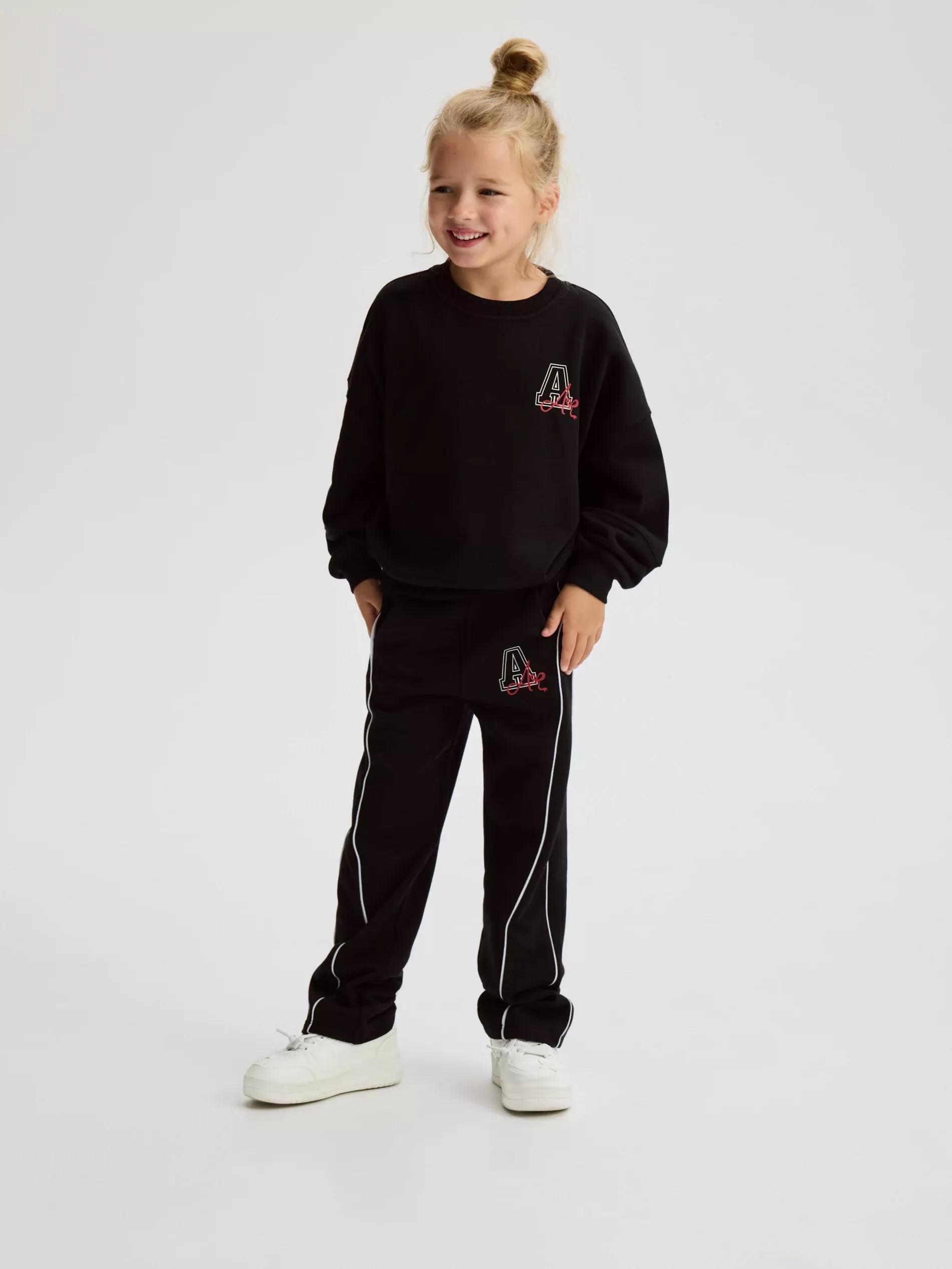 BLACK Sweatshirt with fine print, Black, large image number 3