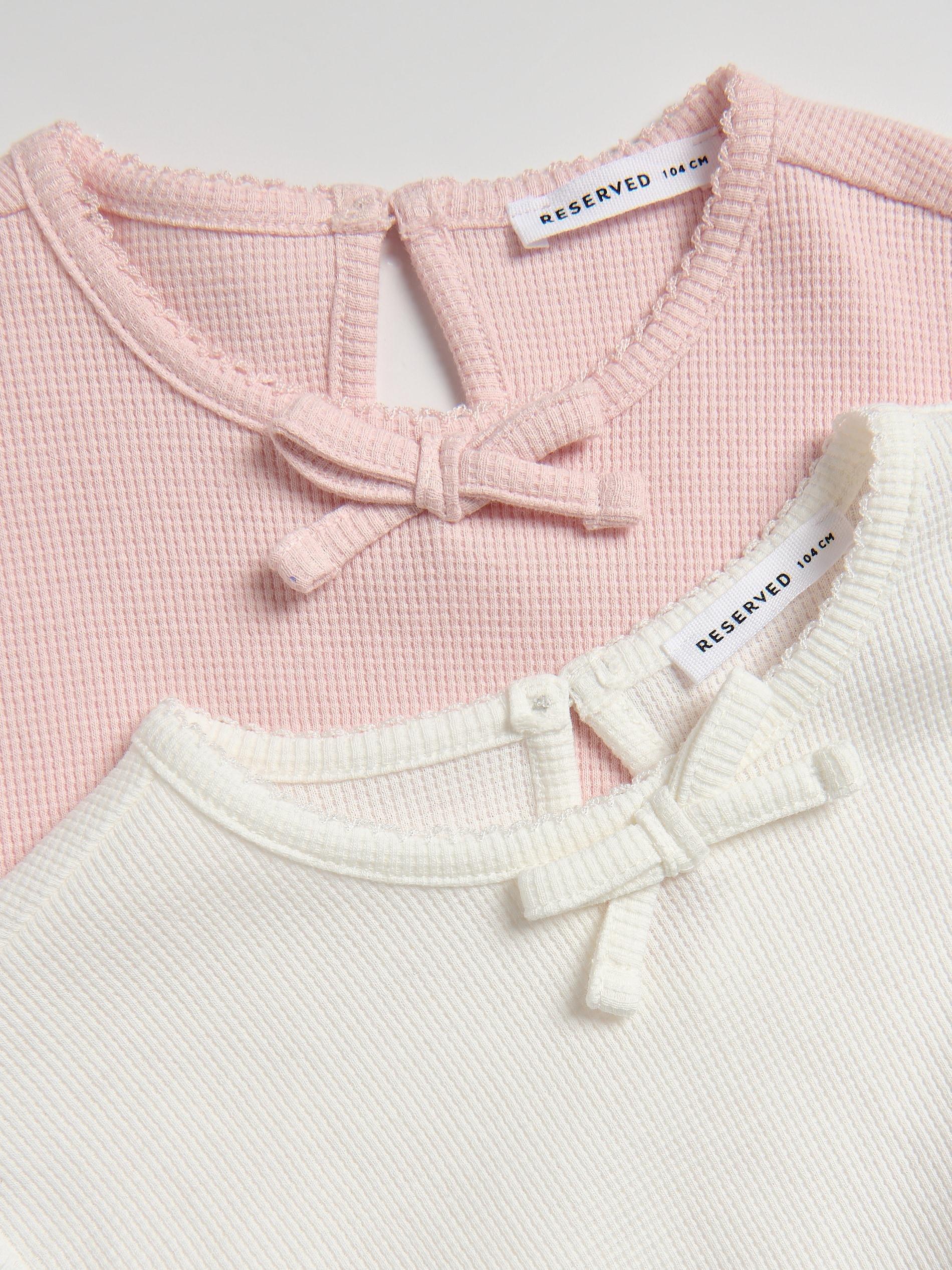 Pink T-Shirt With With Bow Detail, Pink, large image number 1