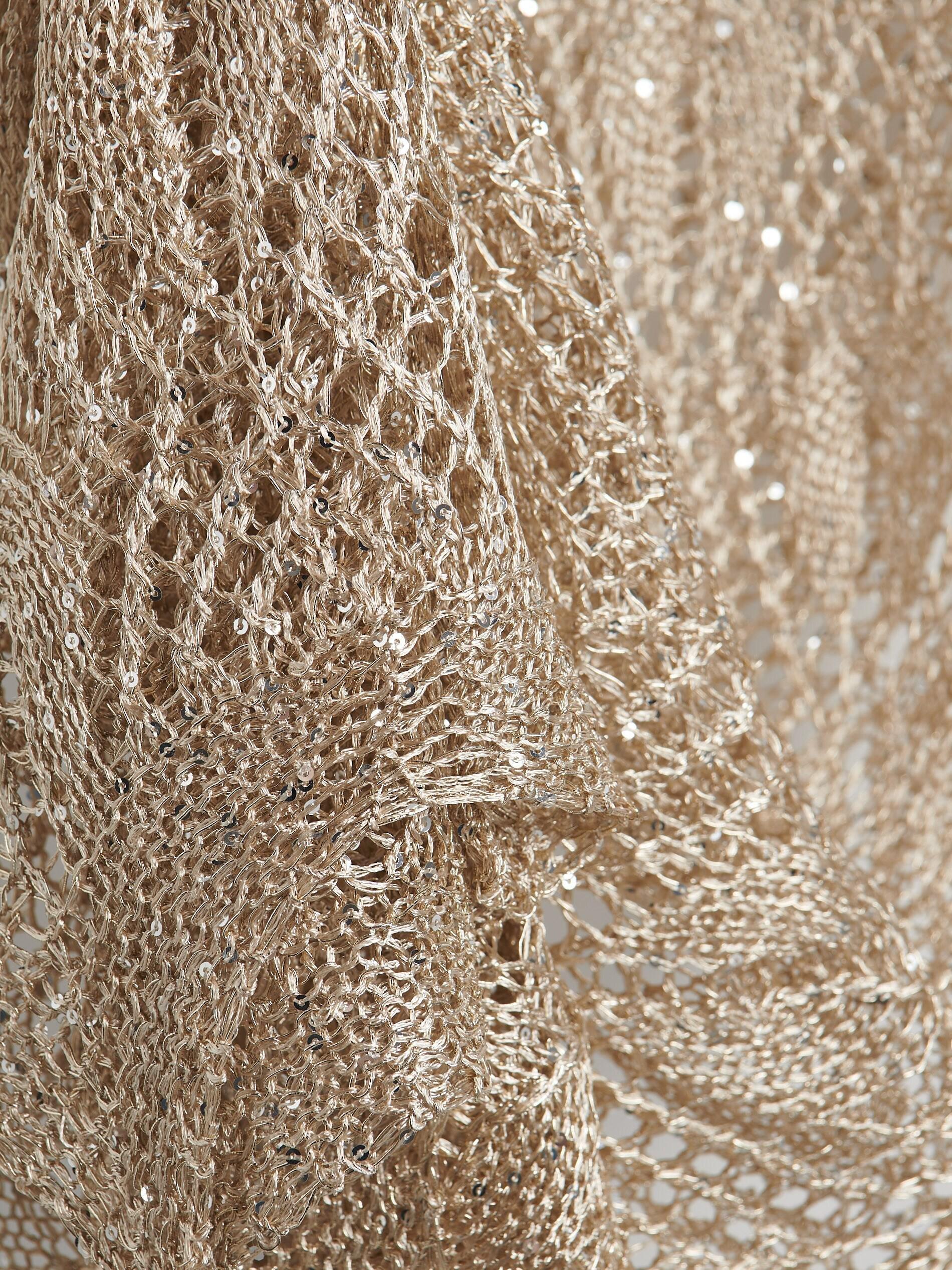 Gold Longline Beach Cover-Up With Sequins, , large image number 1