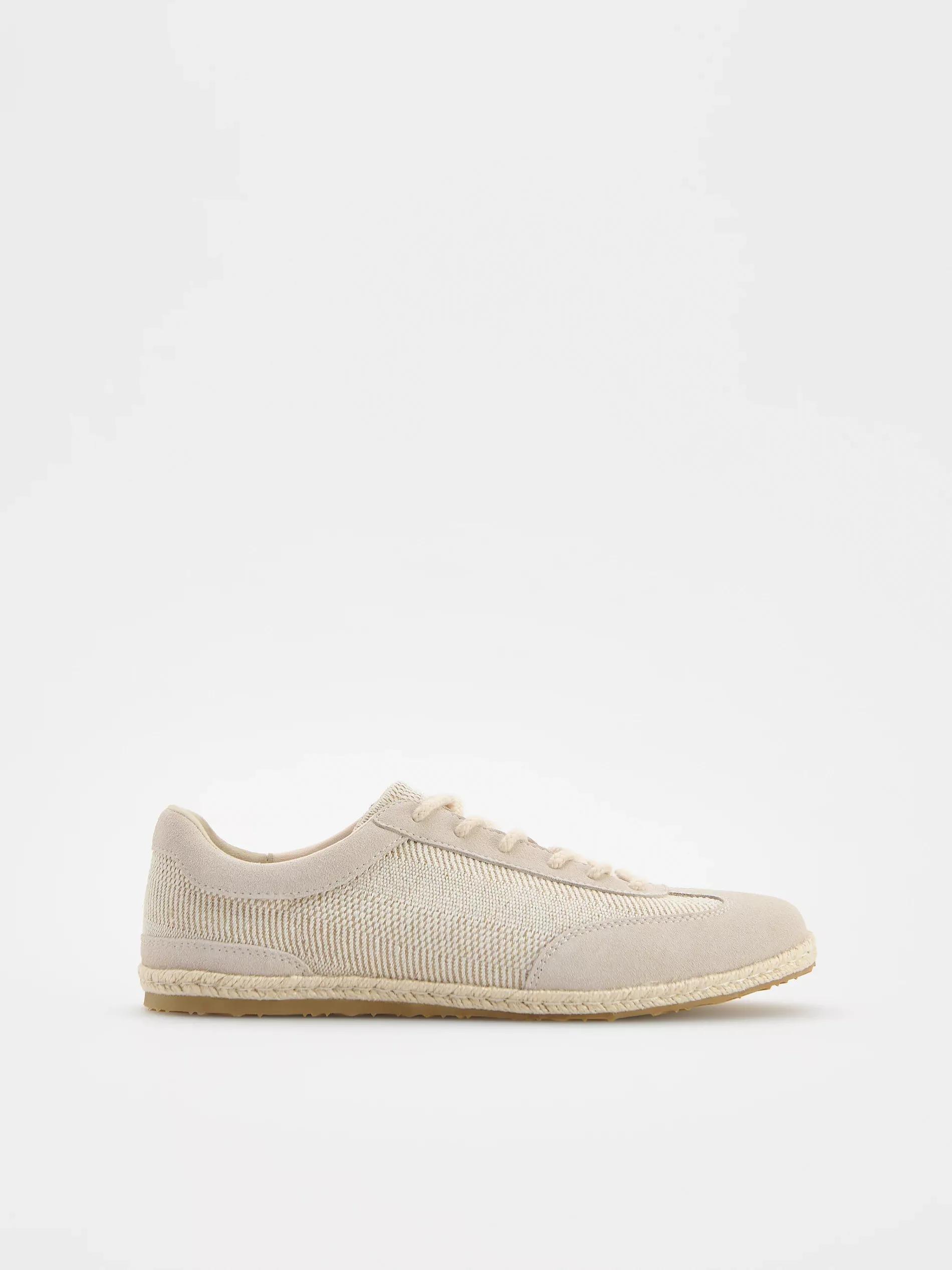 Beige Combined Materials Trainers, Beige, large image number 0
