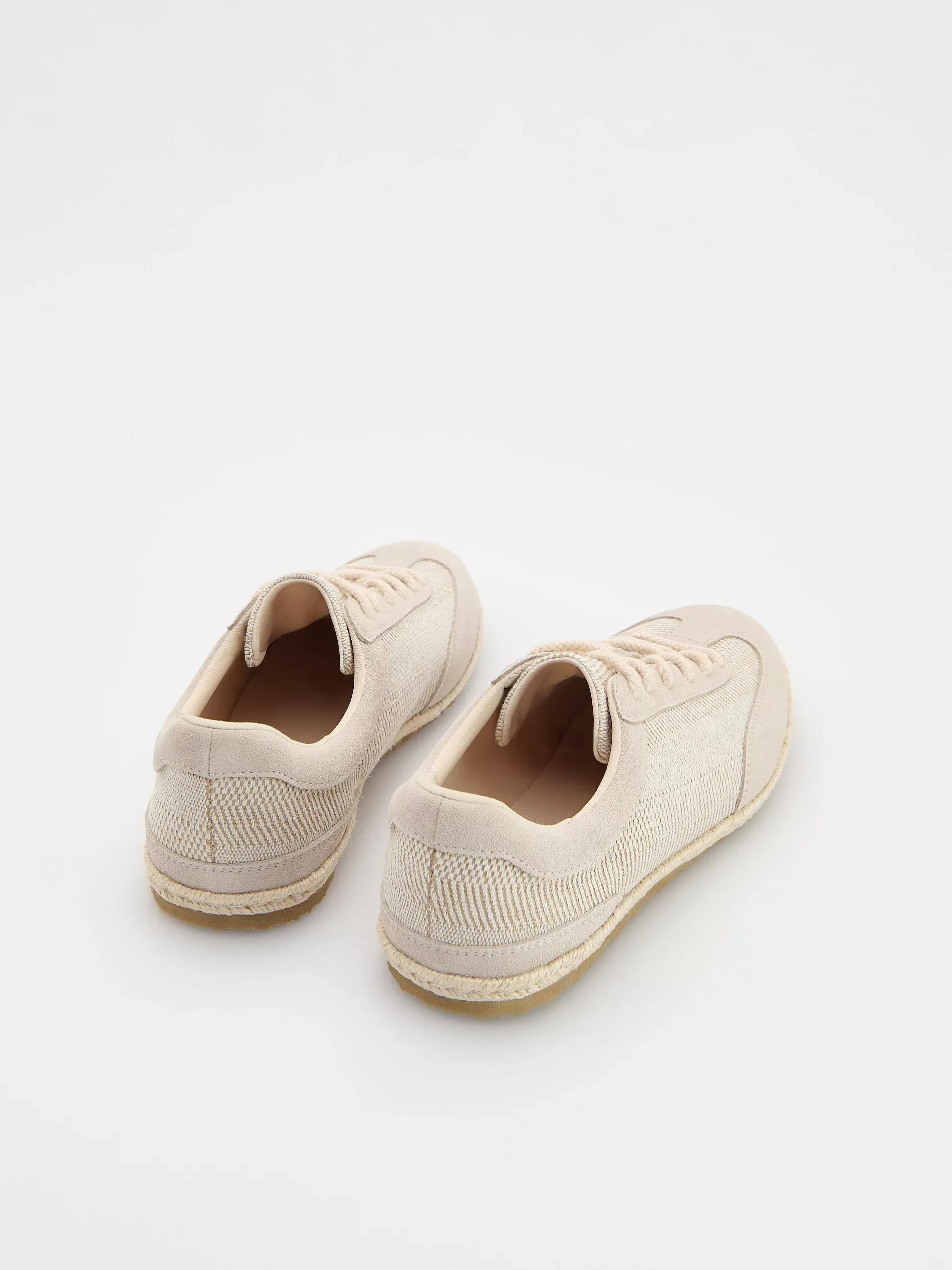 Beige Combined Materials Trainers, Beige, large image number 2