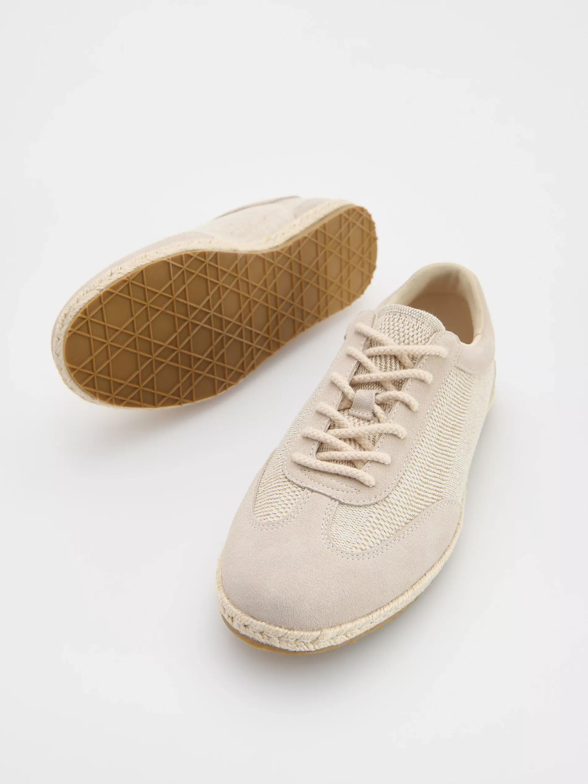 Beige Combined Materials Trainers, Beige, large image number 3