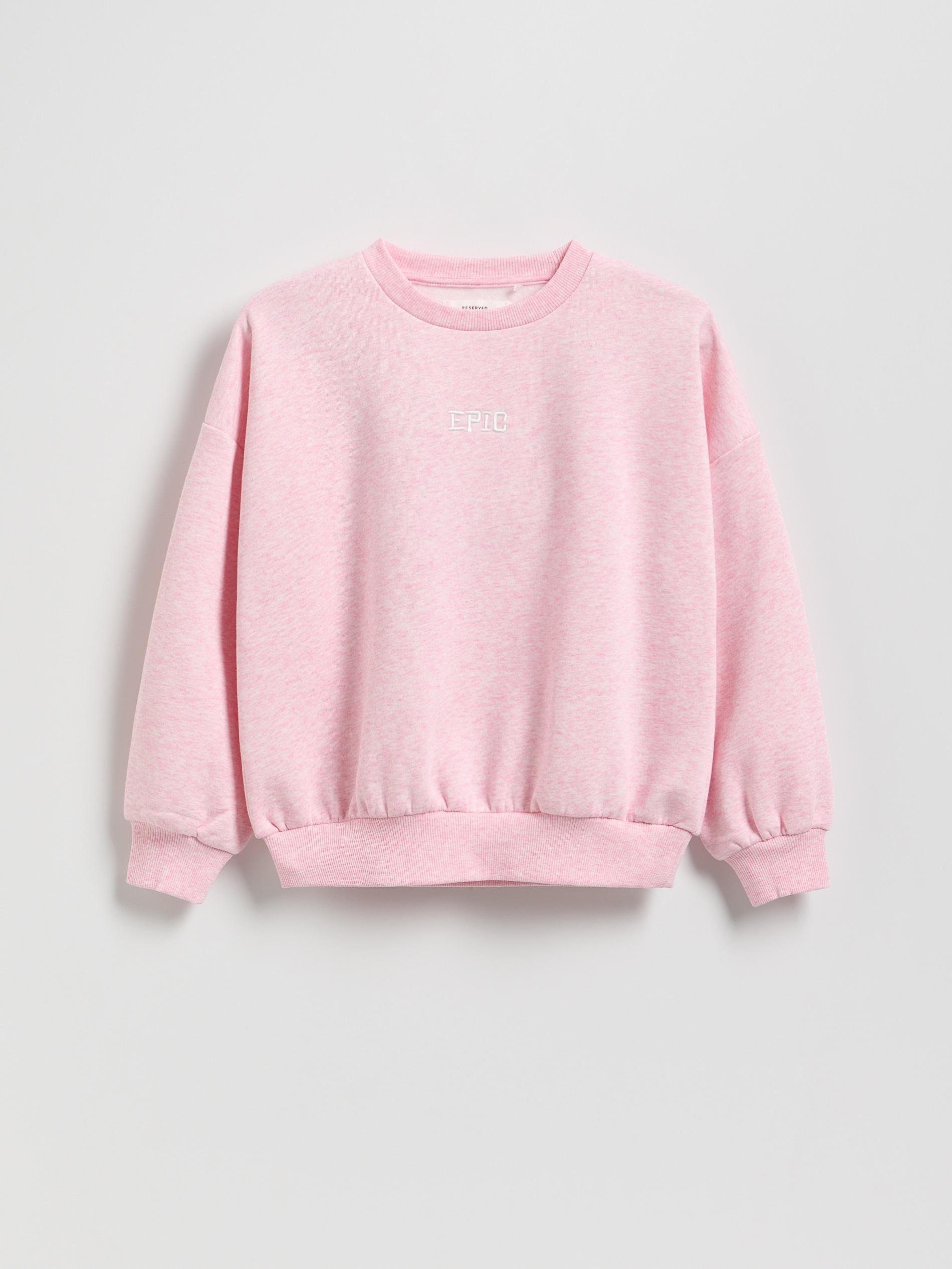 Pink Hoodie With Embroidered Slogan, Pink, large image number 0