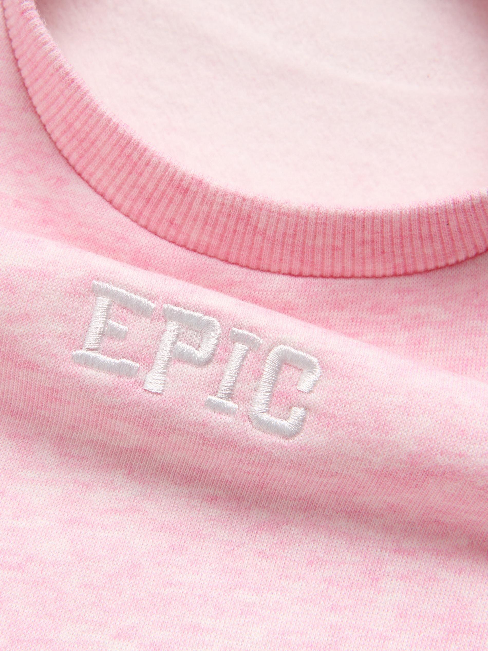 Pink Hoodie With Embroidered Slogan, Pink, large image number 1