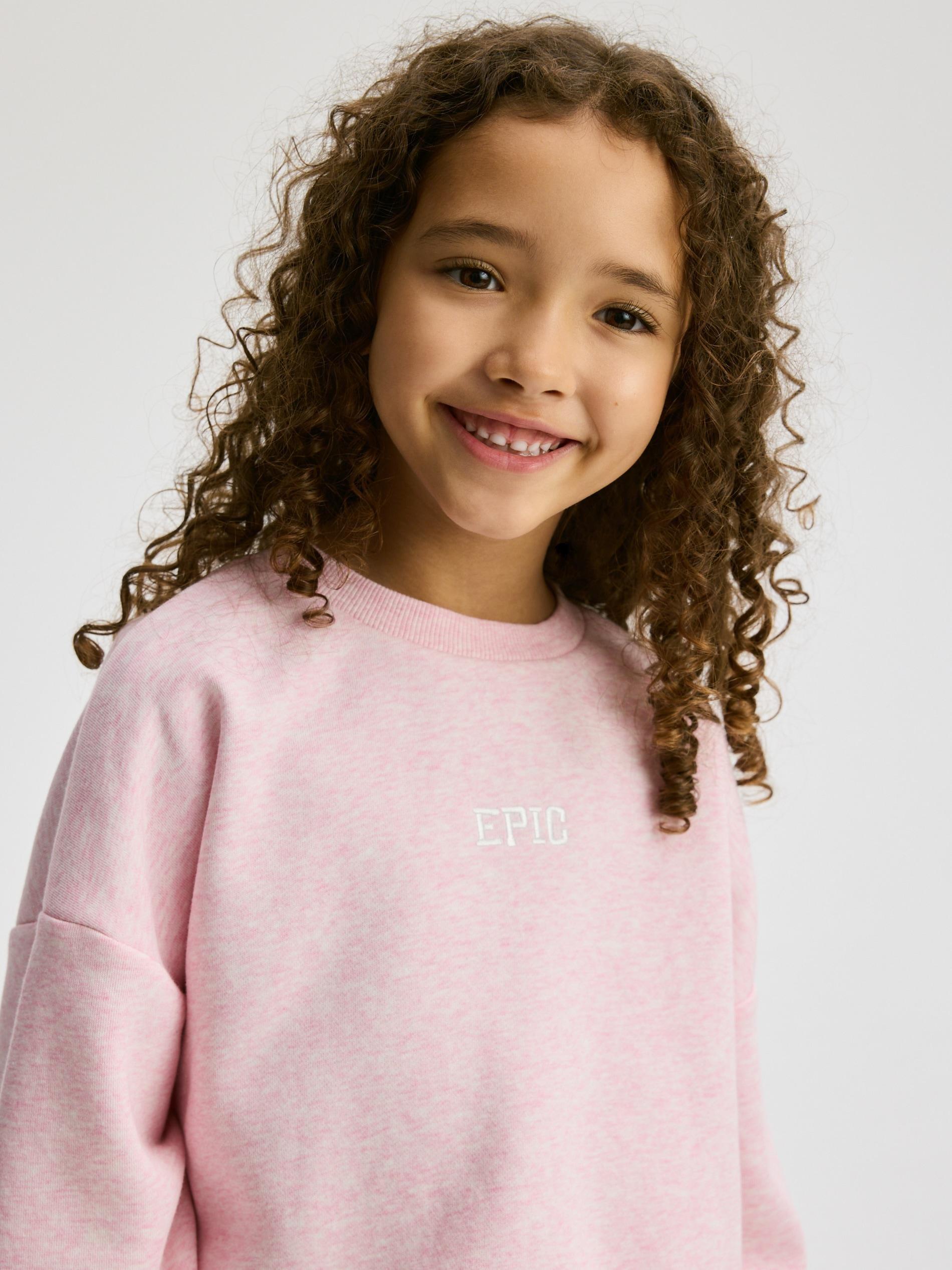 Pink Hoodie With Embroidered Slogan, Pink, large image number 3