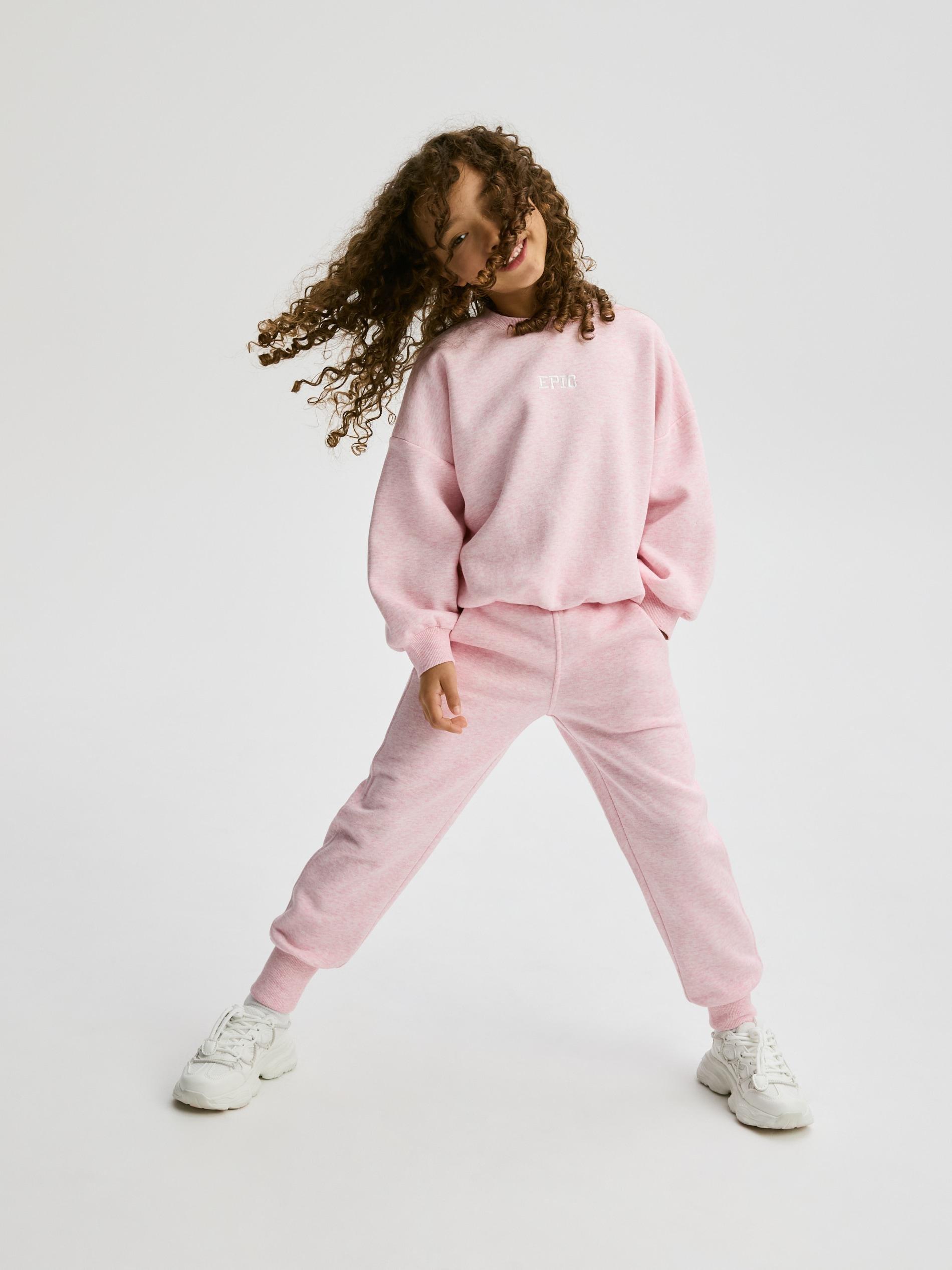 Pink Hoodie With Embroidered Slogan, Pink, large image number 4