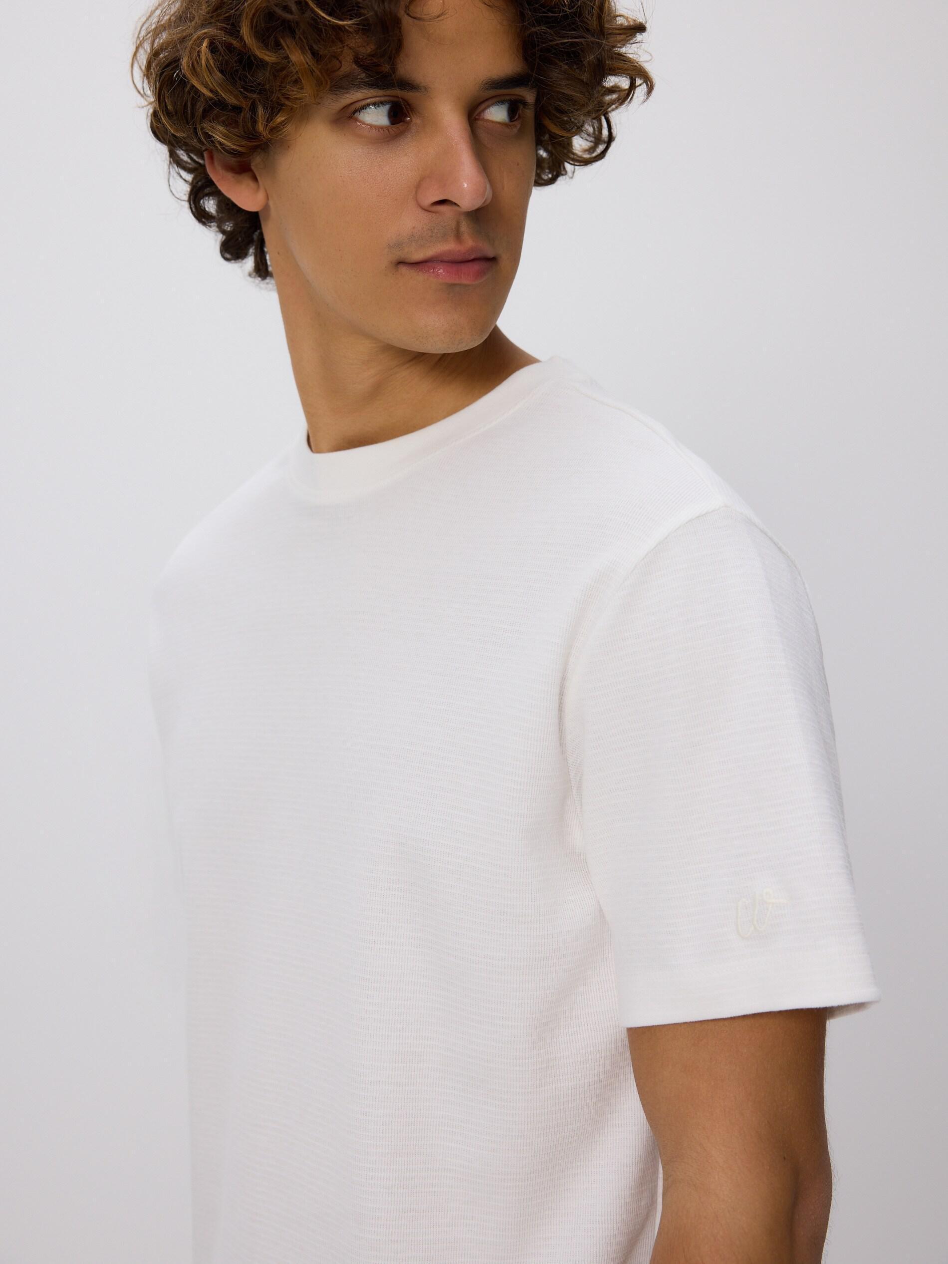 CREAM Comfort fit structural fabric T-shirt, Ivory, medium