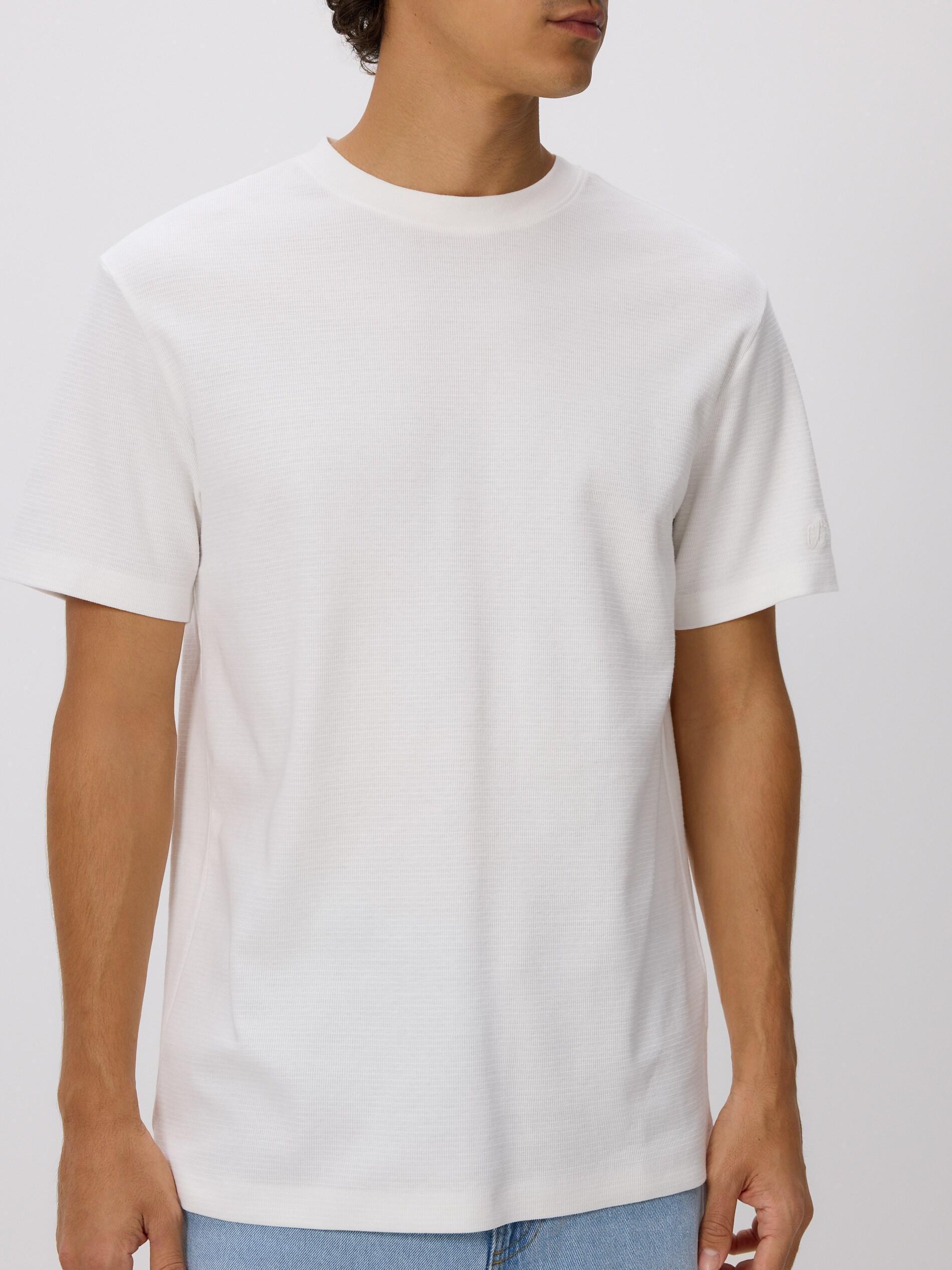 CREAM Comfort fit structural fabric T-shirt, Ivory, medium