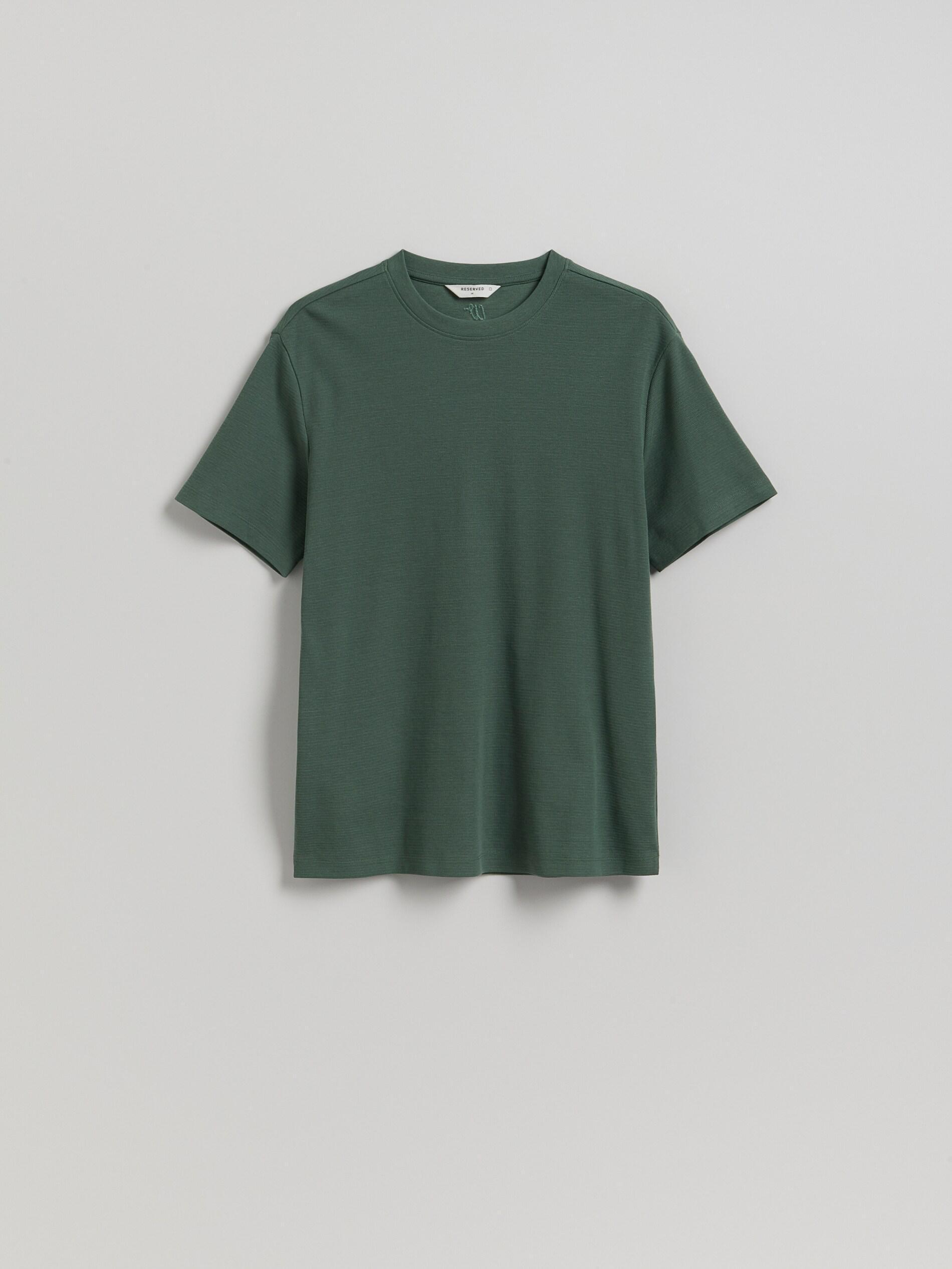 DARK GREEN Comfort fit structural fabric T-shirt, Khaki, large image number 4