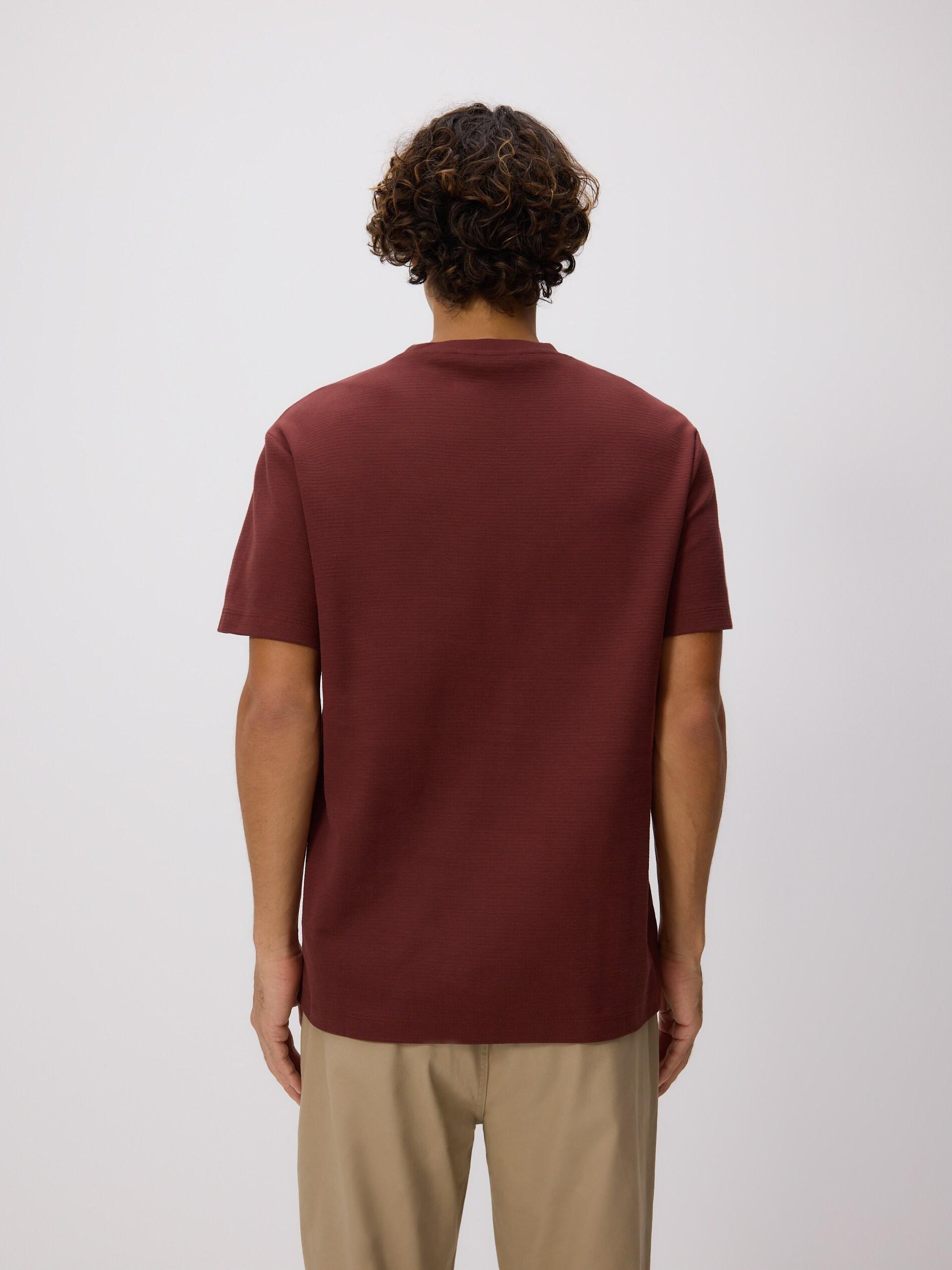 Maroon Comfort Fit Structural Fabric T-Shirt, Burgundy, large image number 3
