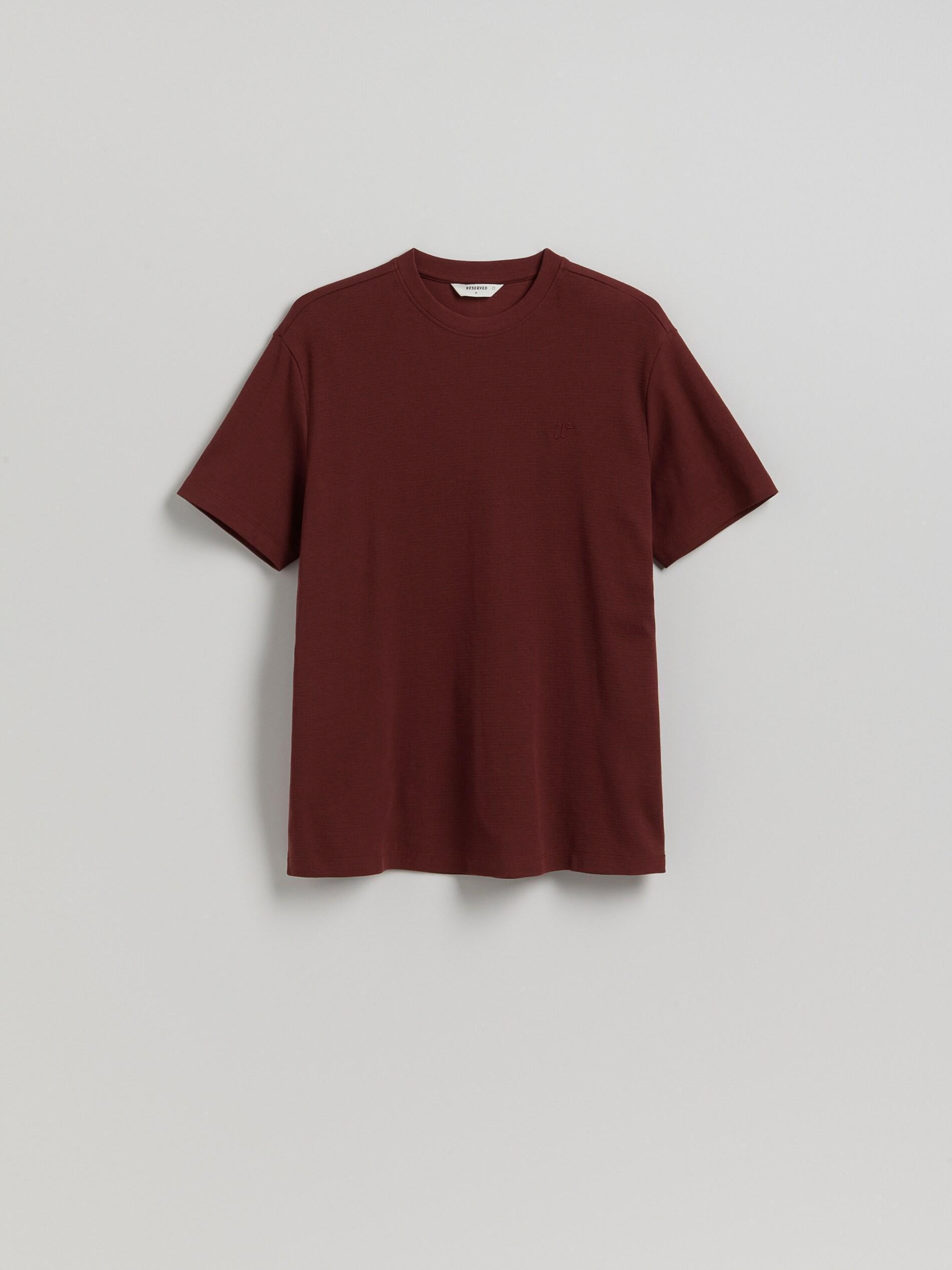 Maroon Comfort Fit Structural Fabric T-Shirt, Burgundy, large image number 4